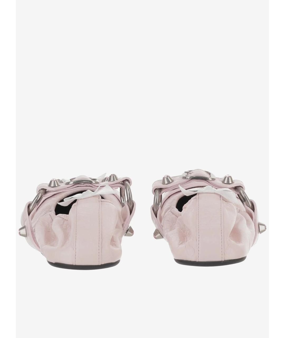 BALENCIAGA Розовые кожаные балетки, фото 4