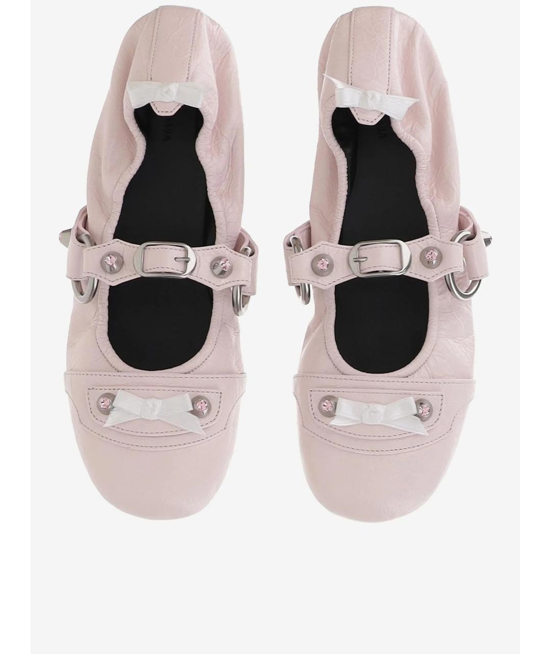 BALENCIAGA Розовые кожаные балетки, фото 2