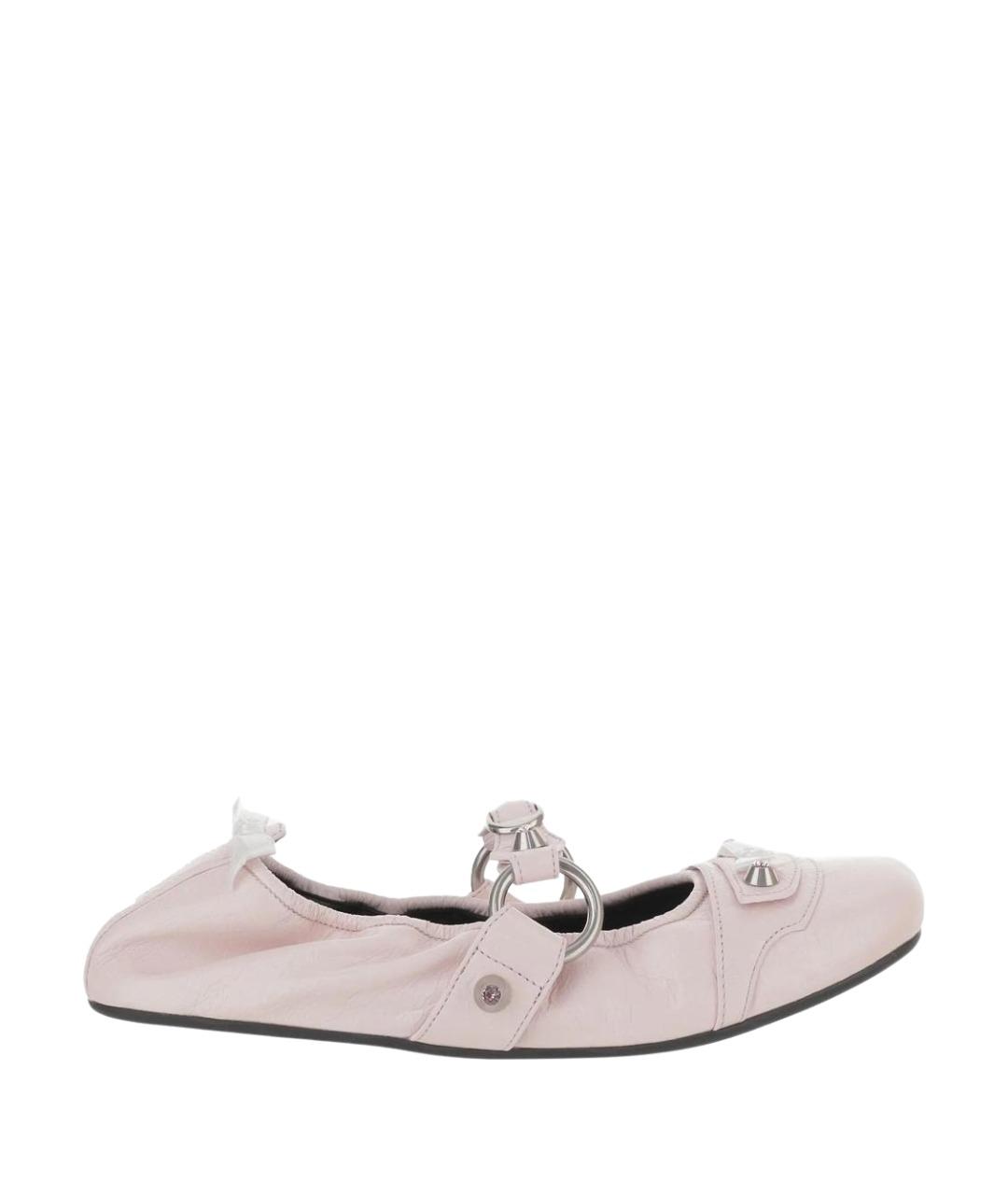 BALENCIAGA Розовые кожаные балетки, фото 1
