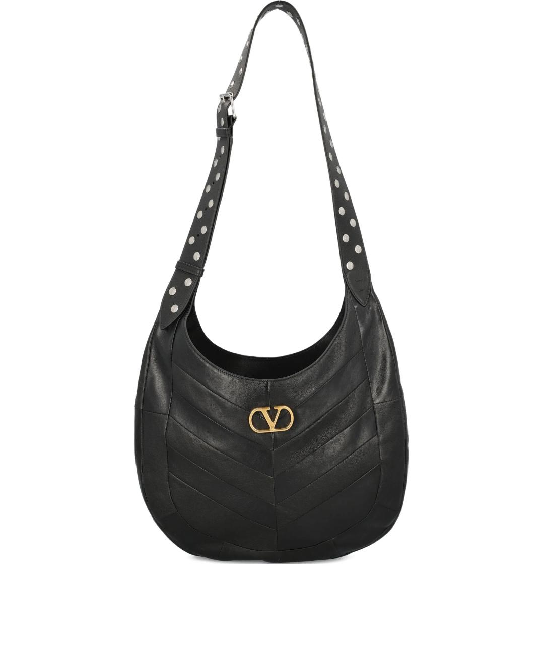 VALENTINO Черная кожаная сумка через плечо, фото 1
