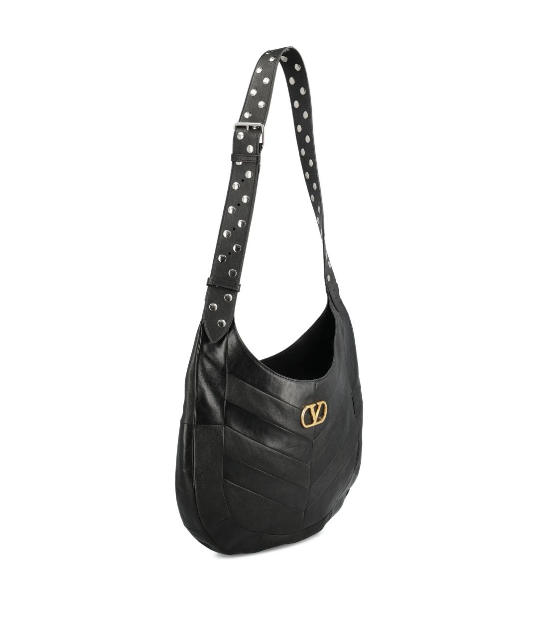VALENTINO Черная кожаная сумка через плечо, фото 3