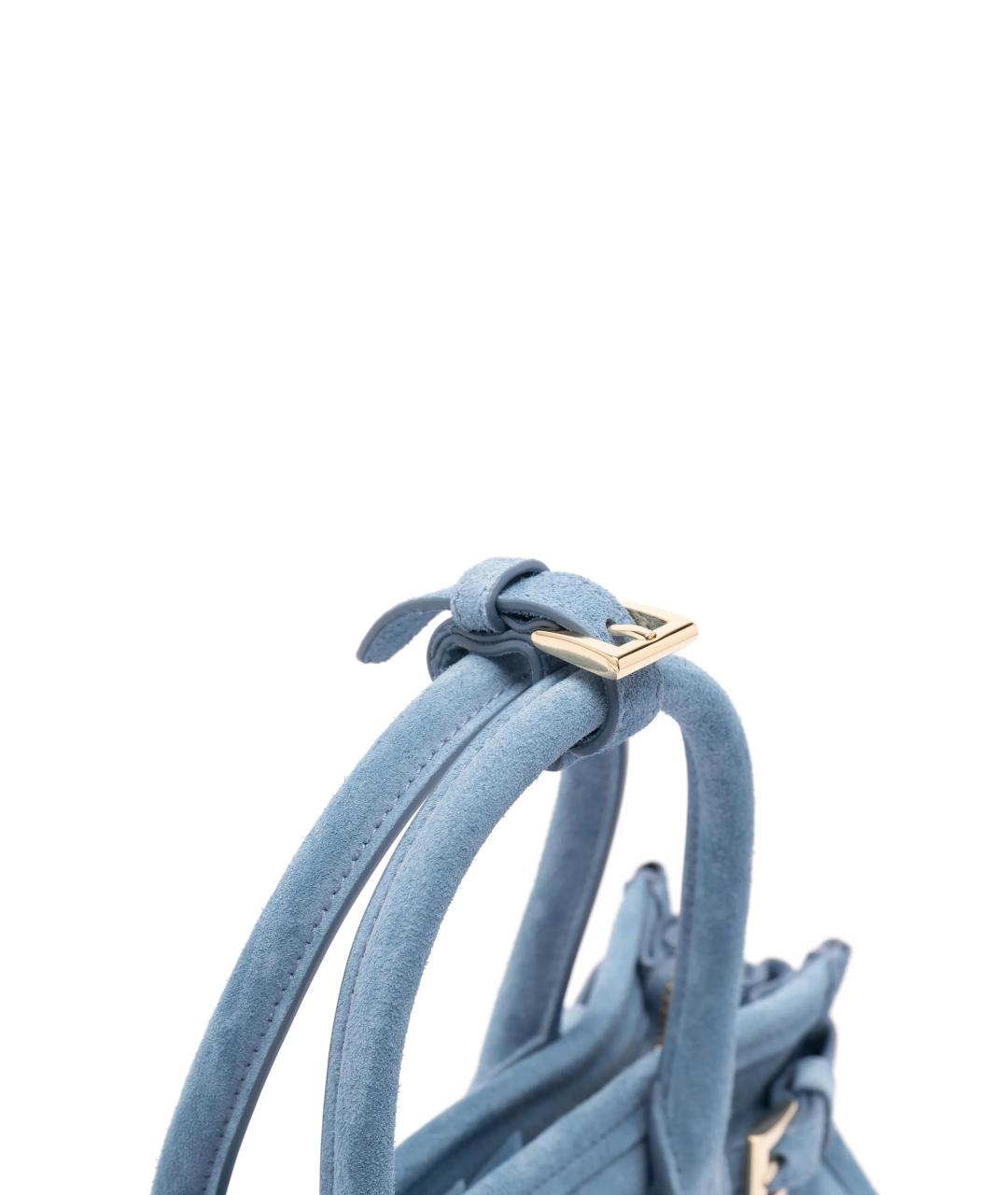 PRADA Голубая замшевая сумка тоут, фото 5