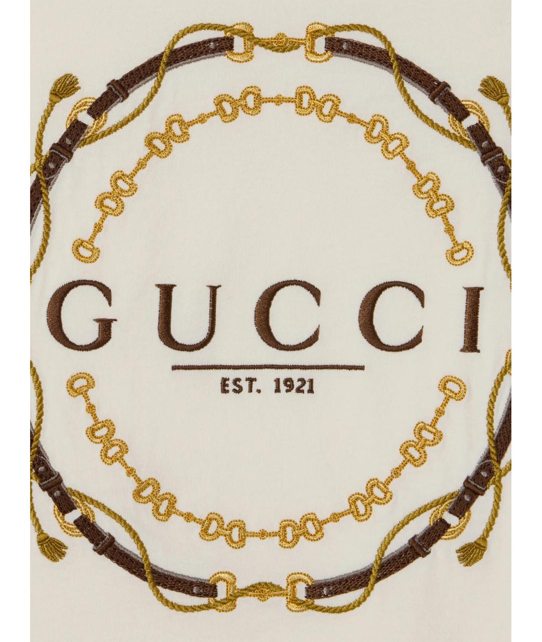 GUCCI Белая хлопковая футболка, фото 5