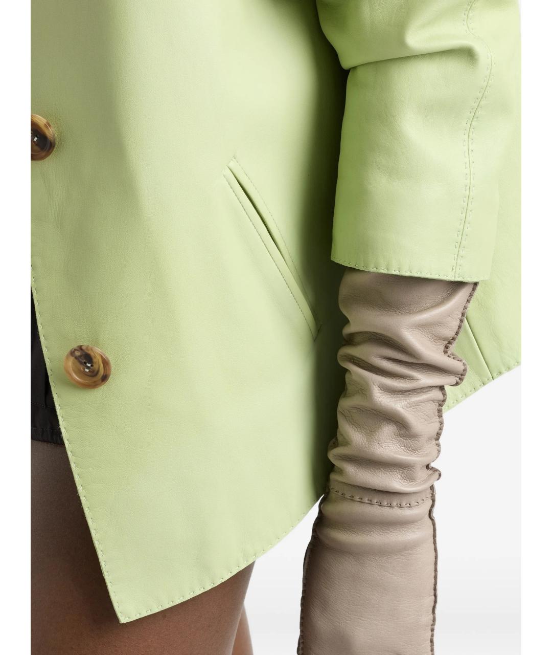 PRADA Зеленая кожаная куртка, фото 5