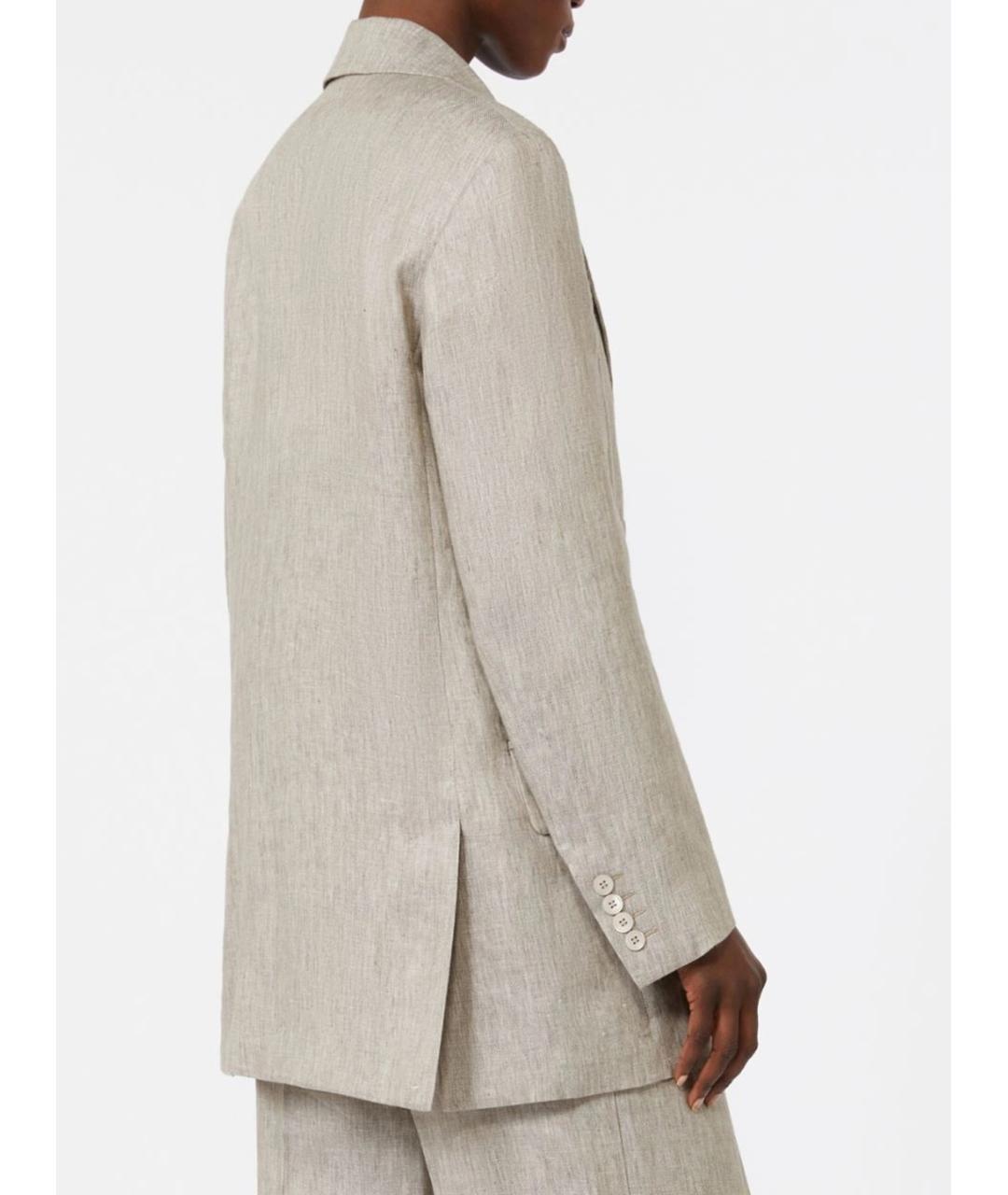 MAX MARA Серый льняной жакет/пиджак, фото 3
