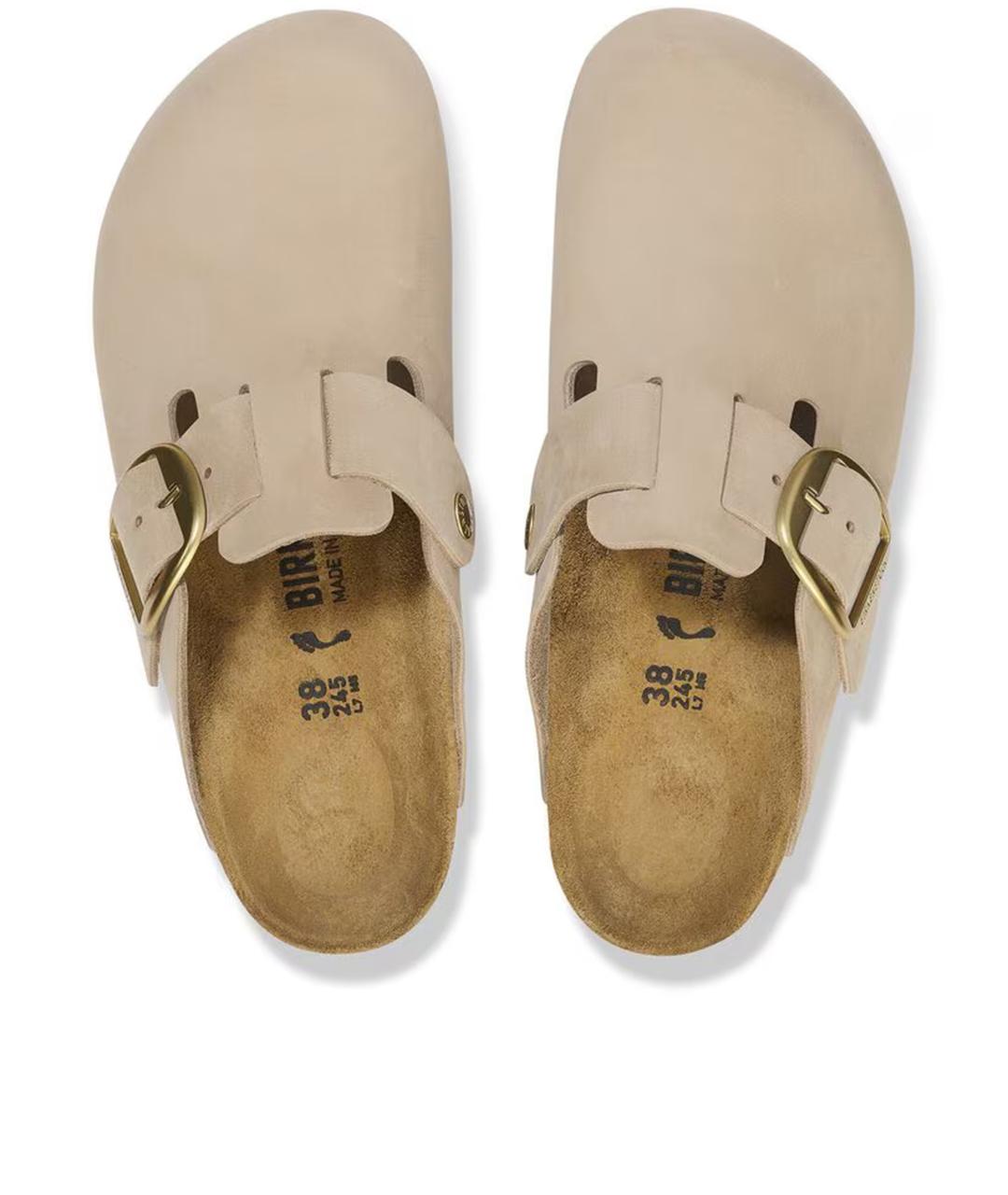 BIRKENSTOCK Бежевые нубуковые сабо, фото 4