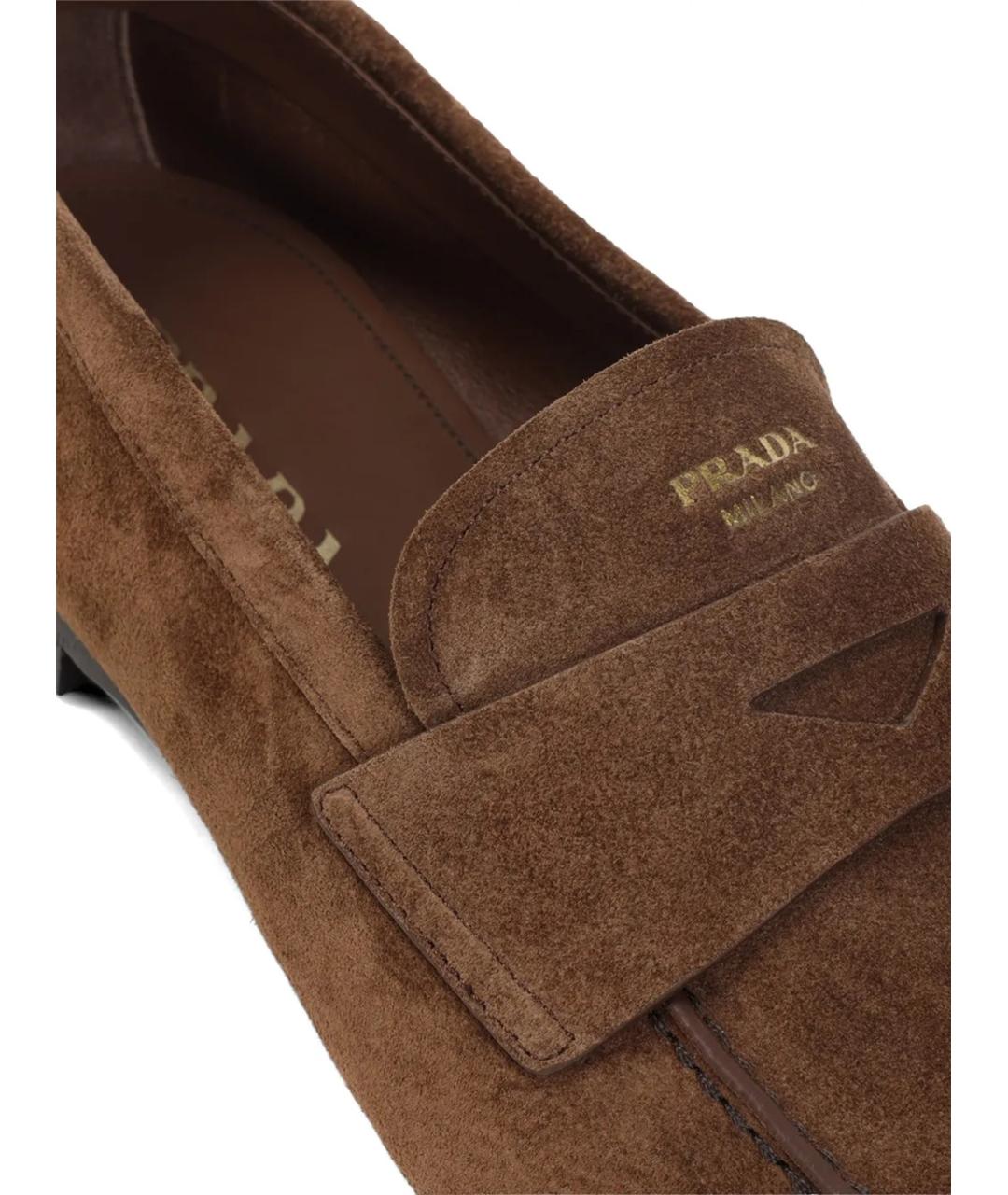 PRADA Коричневые замшевые лоферы, фото 4