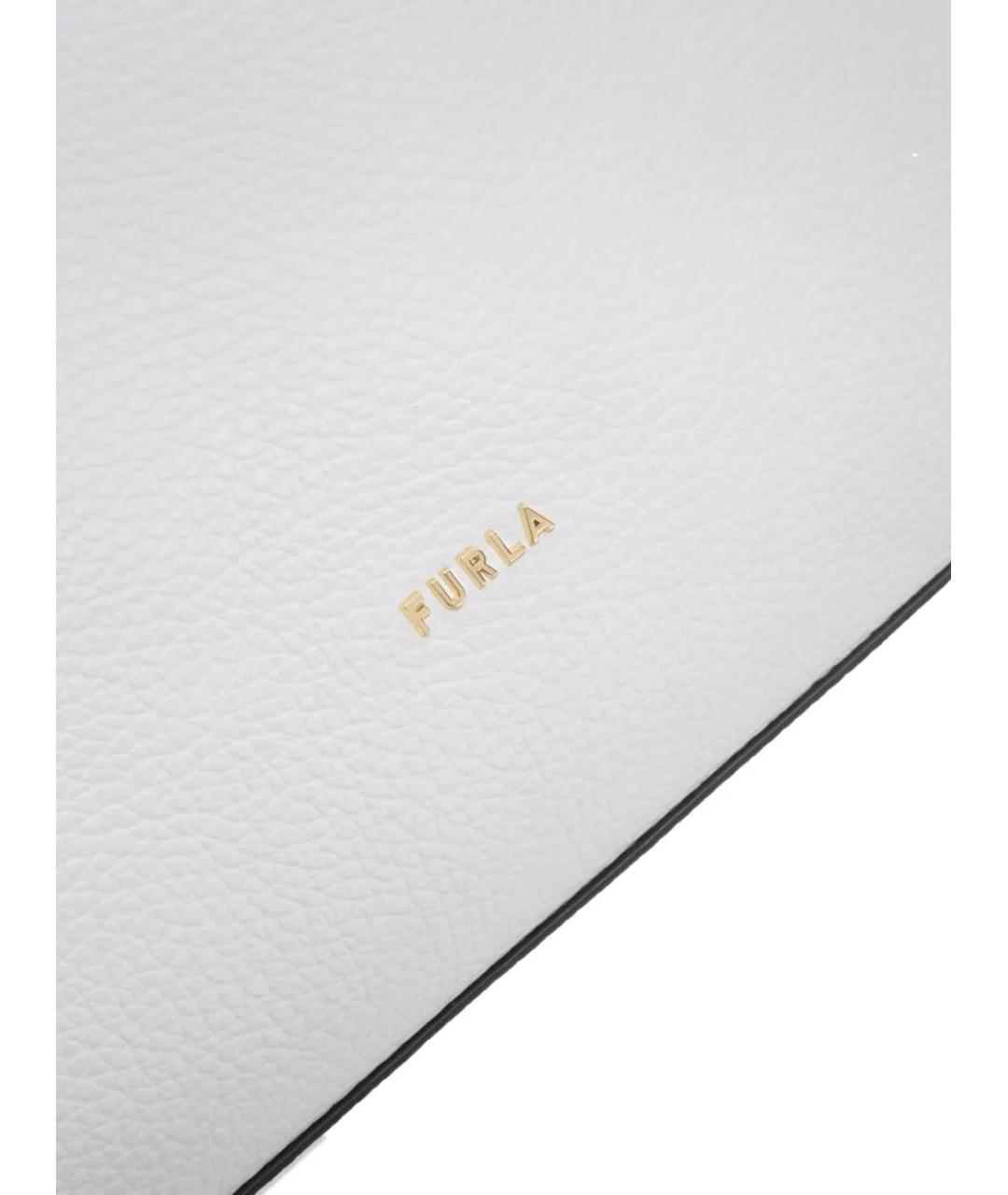 FURLA Белая кожаная сумка с короткими ручками, фото 3