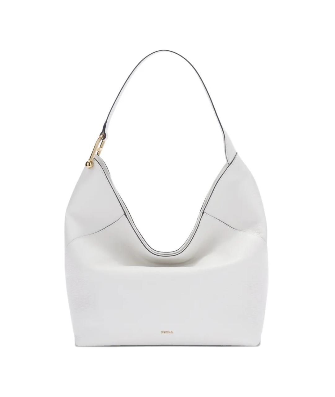 FURLA Белая кожаная сумка с короткими ручками, фото 1