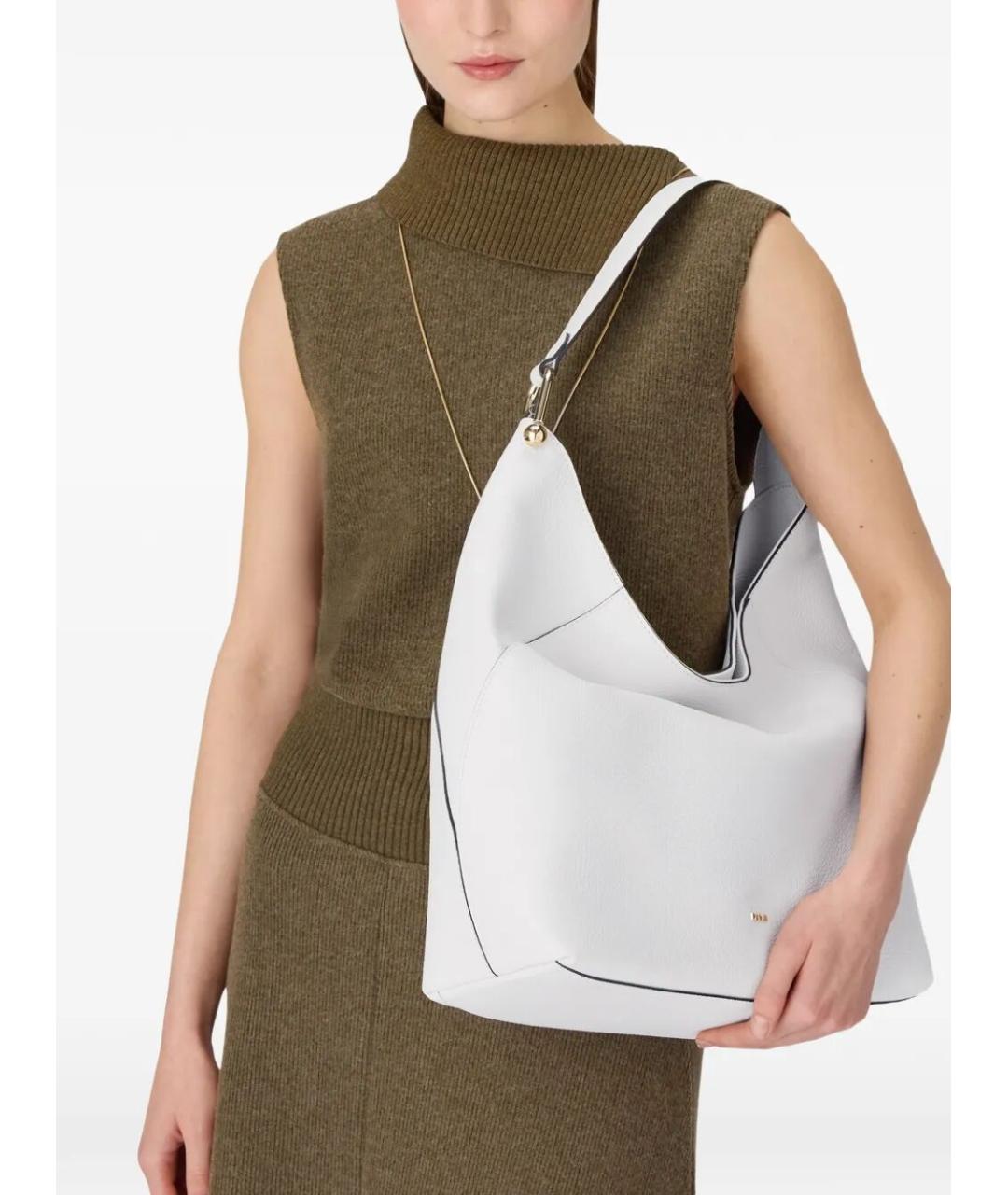 FURLA Белая кожаная сумка с короткими ручками, фото 5