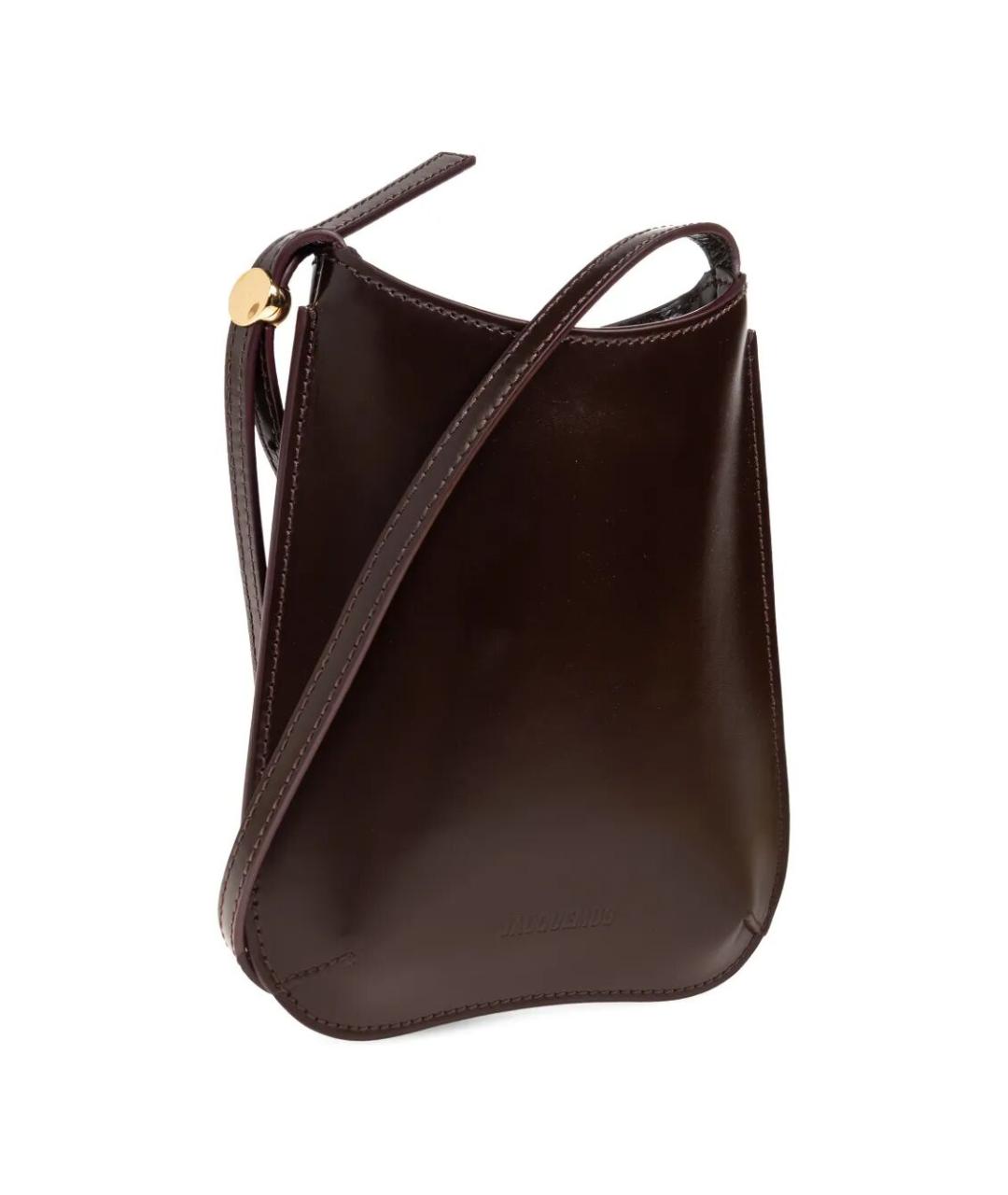 JACQUEMUS Бордовая кожаная сумка через плечо, фото 4