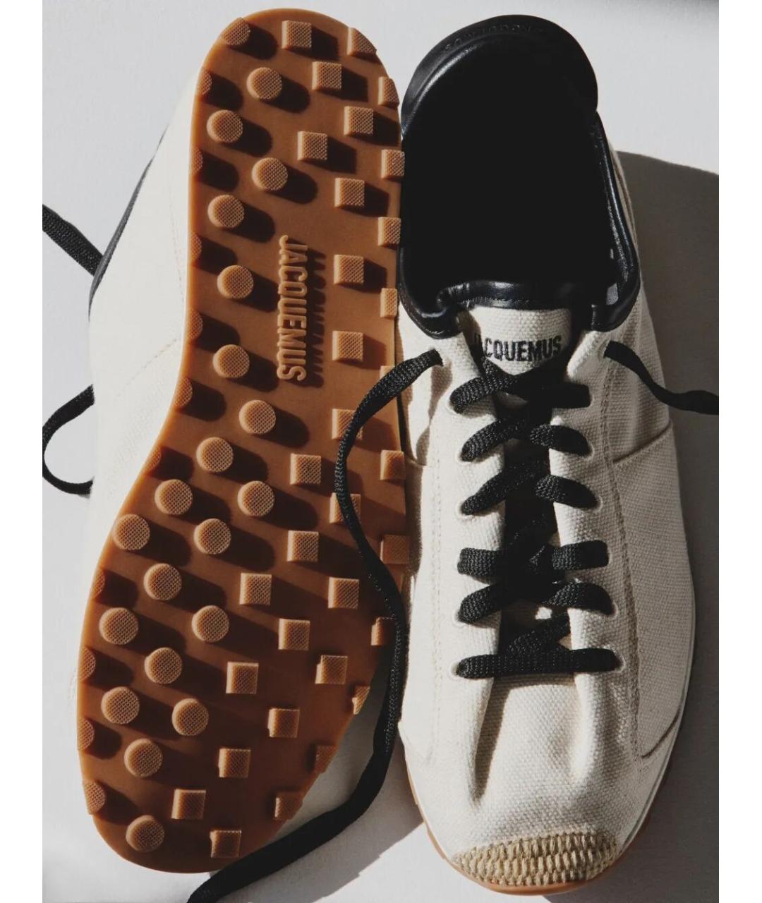 JACQUEMUS Бежевые текстильные кроссовки, фото 4