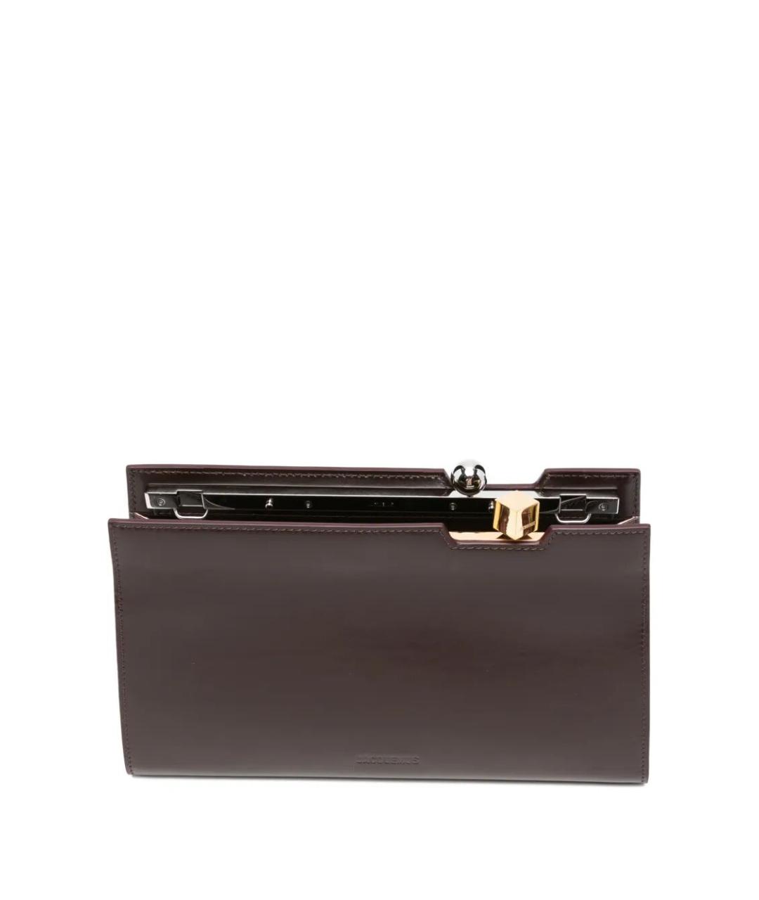 JACQUEMUS Бордовая кожаная сумка через плечо, фото 4