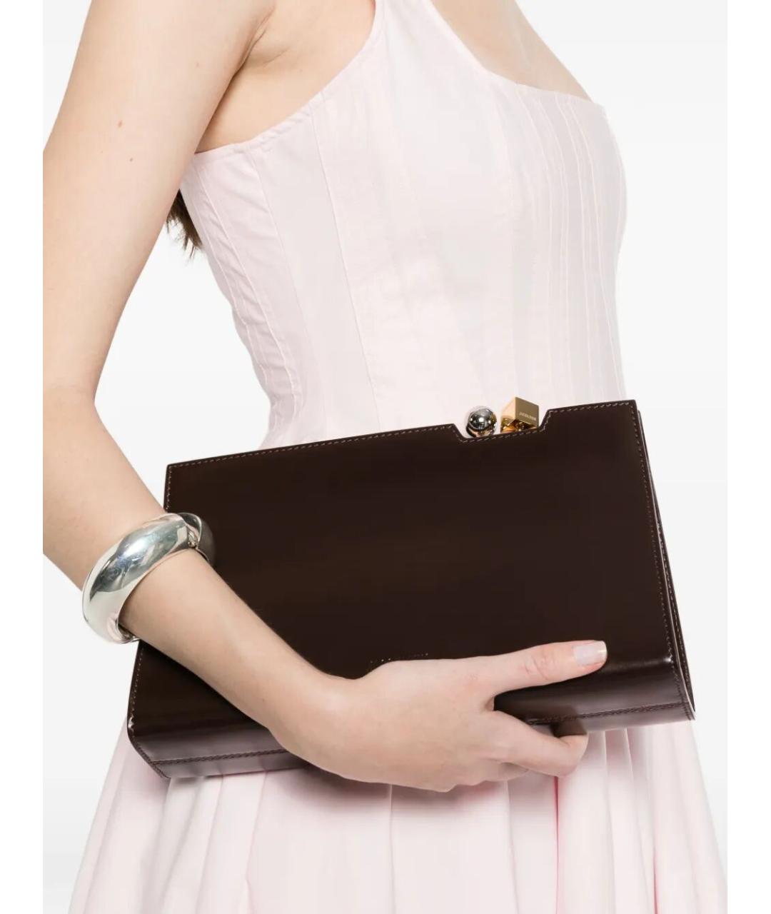 JACQUEMUS Бордовая кожаная сумка через плечо, фото 5