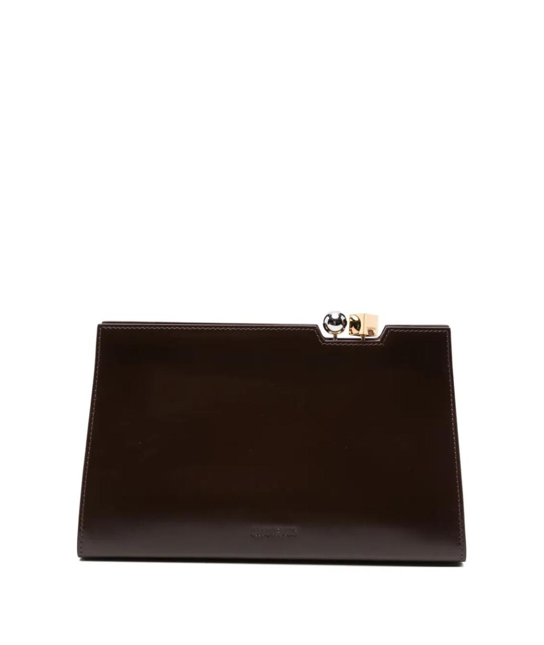 JACQUEMUS Бордовая кожаная сумка через плечо, фото 1