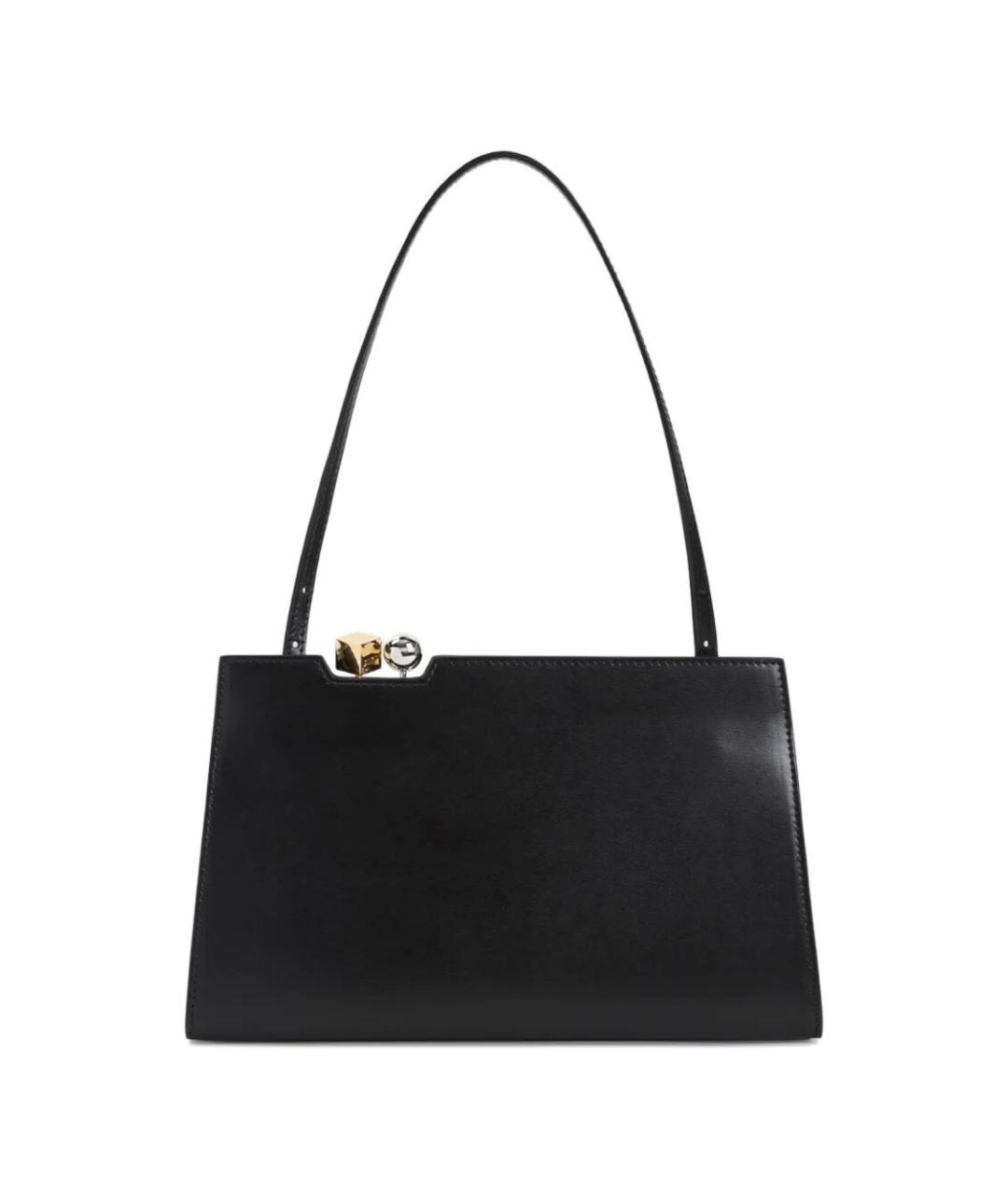 JACQUEMUS Черная кожаная сумка через плечо, фото 2