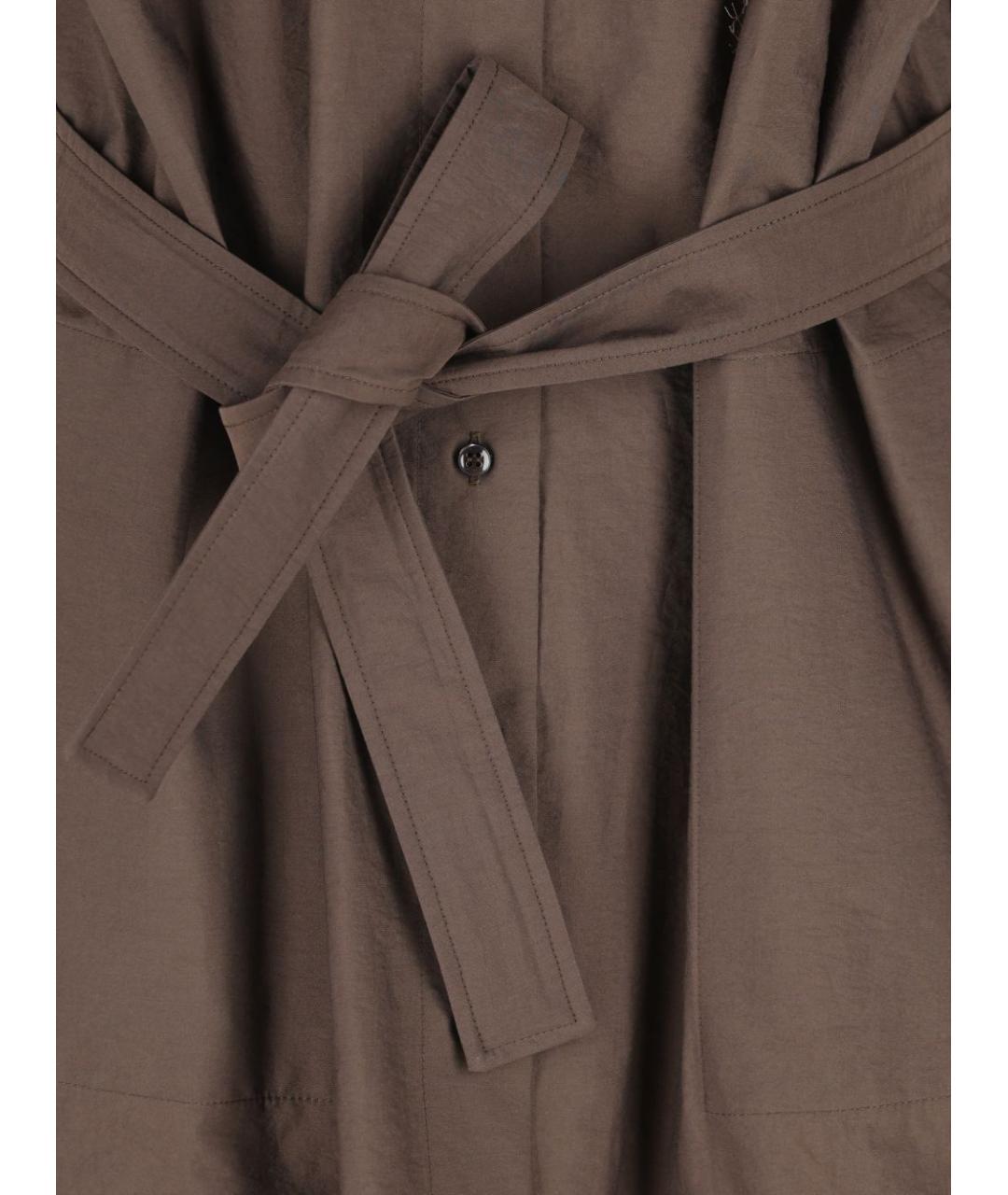 BRUNELLO CUCINELLI Коричневое хлопковое повседневное платье, фото 2