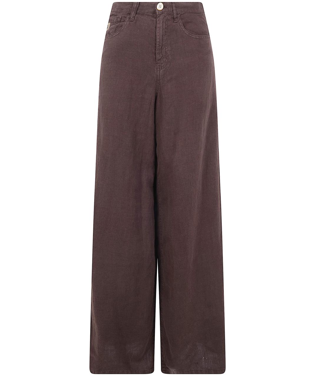 LOIS JEANS Коричневые льняные прямые брюки, фото 1