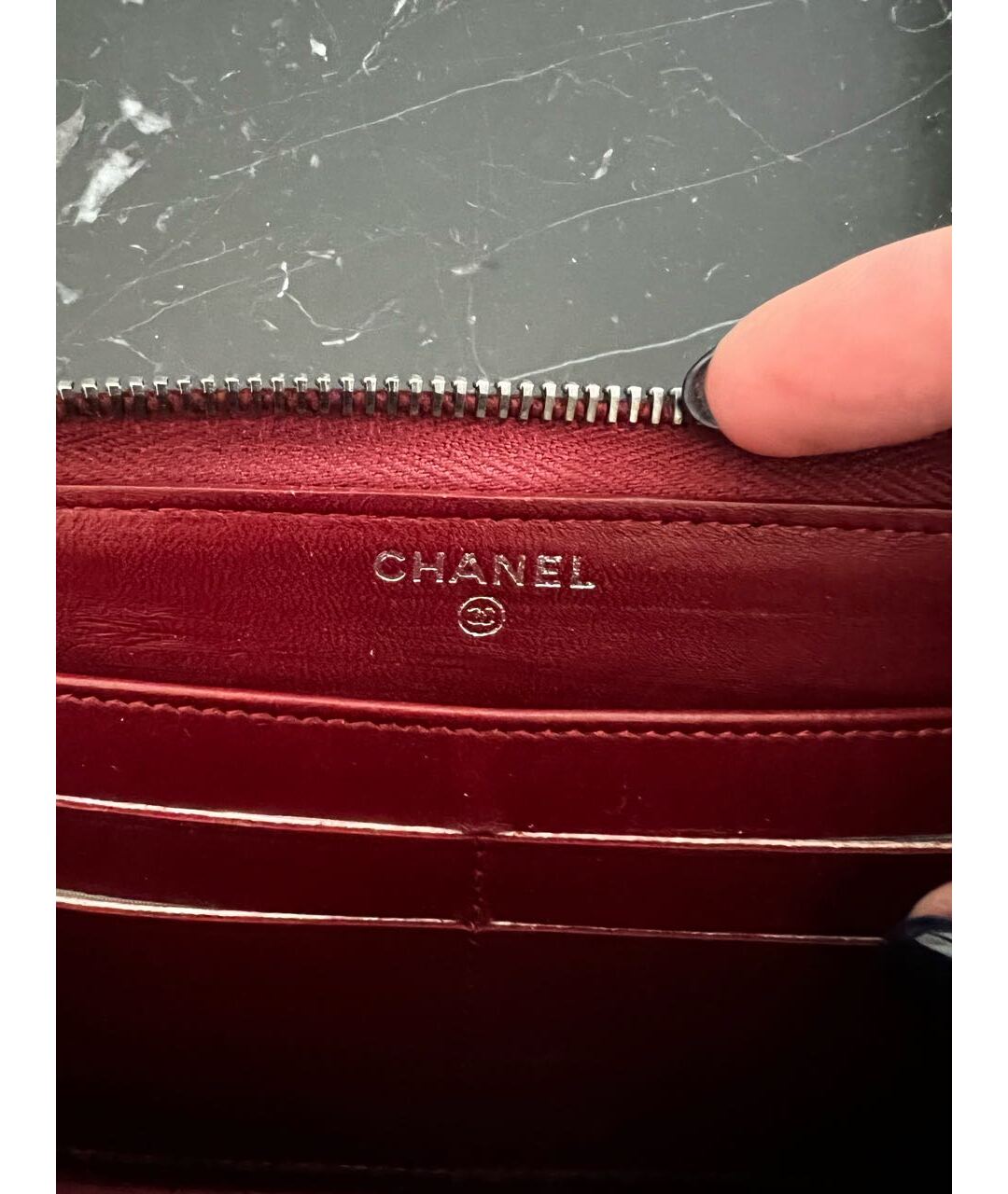 CHANEL PRE-OWNED Бордовый кожаный кошелек, фото 4