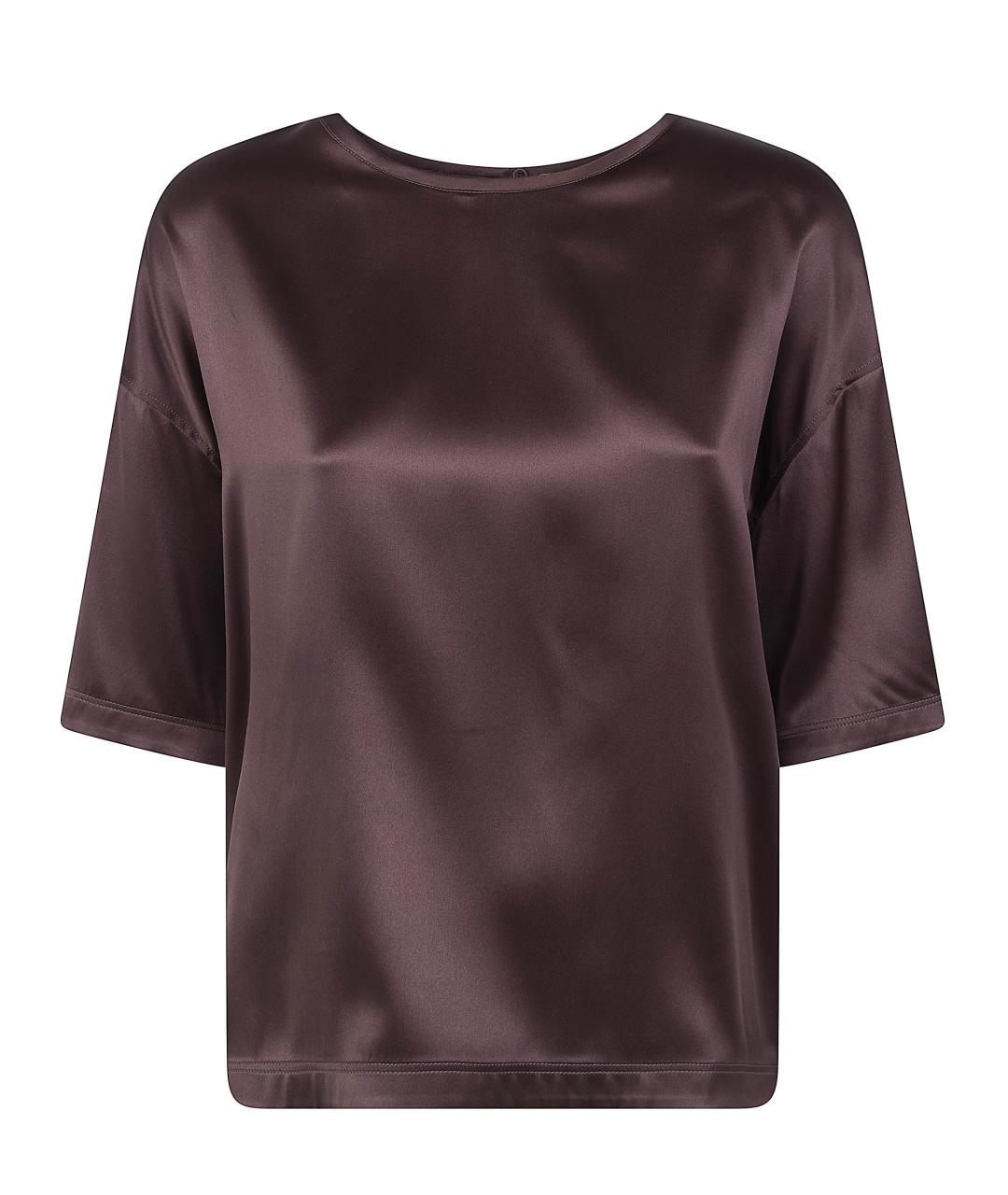 BRUNELLO CUCINELLI Коричневая шелковая блузы, фото 1