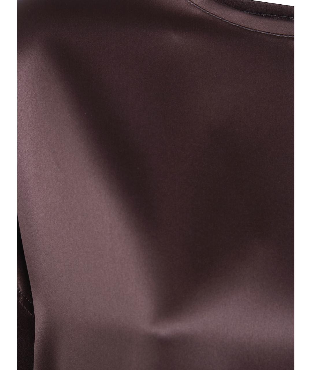 BRUNELLO CUCINELLI Коричневая шелковая блузы, фото 3