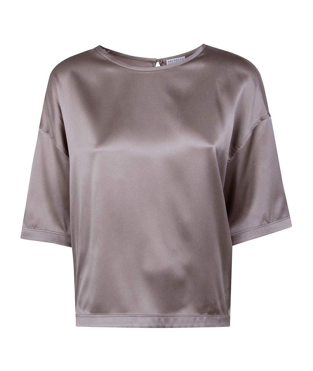 BRUNELLO CUCINELLI Бежевая шелковая блузы, фото 1