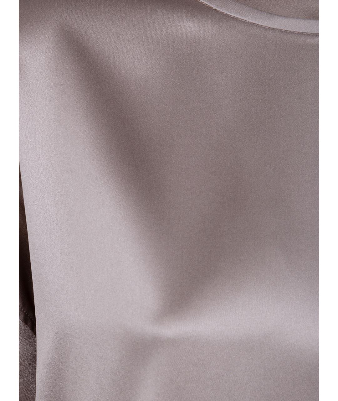 BRUNELLO CUCINELLI Бежевая шелковая блузы, фото 3