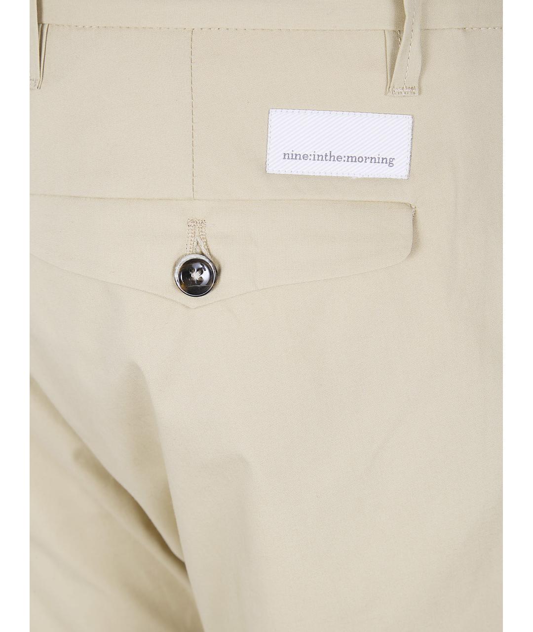 NINE IN THE MORNING Коричневые хлопковые повседневные брюки, фото 3