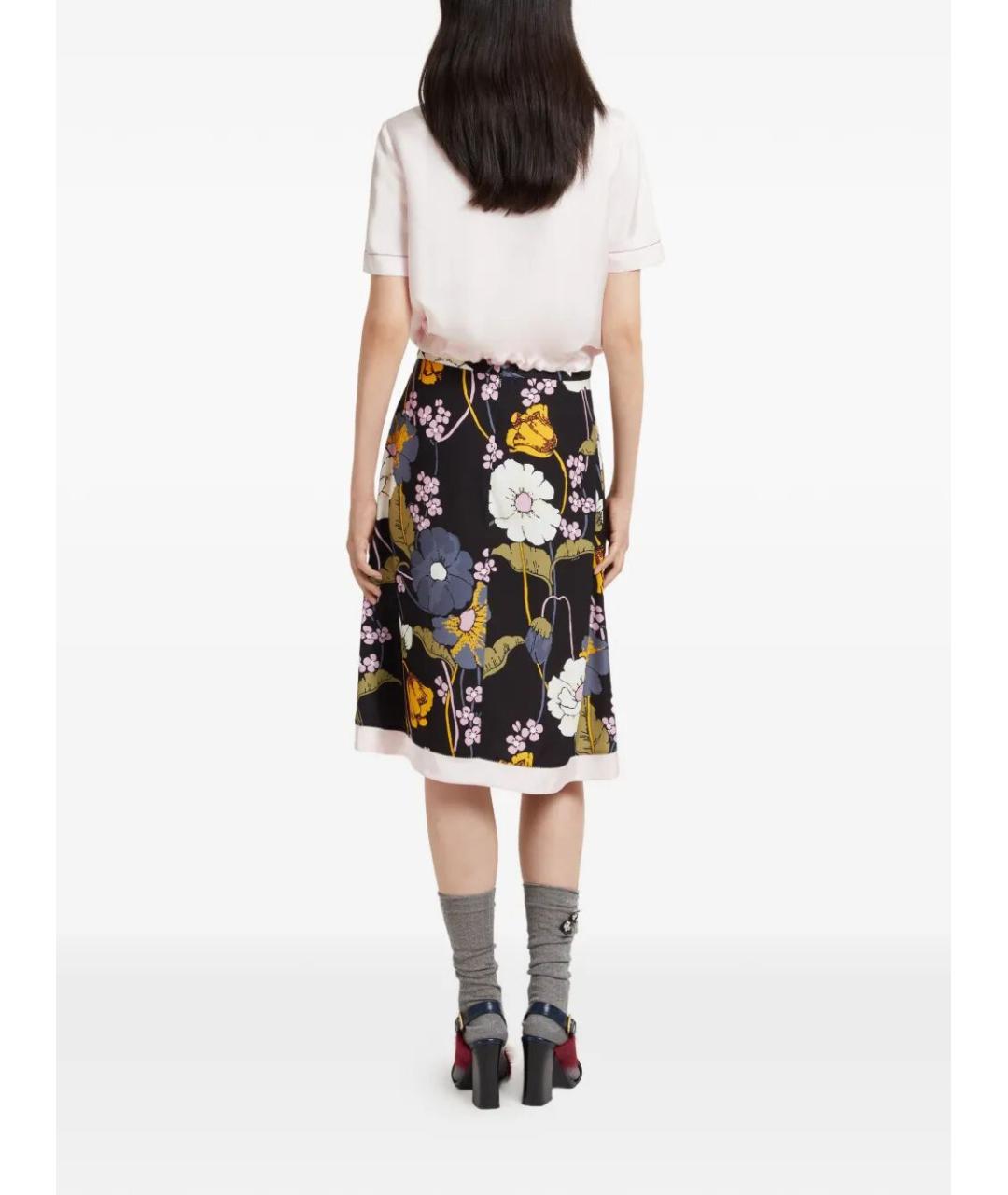 MARNI Черная вискозная юбка миди, фото 4