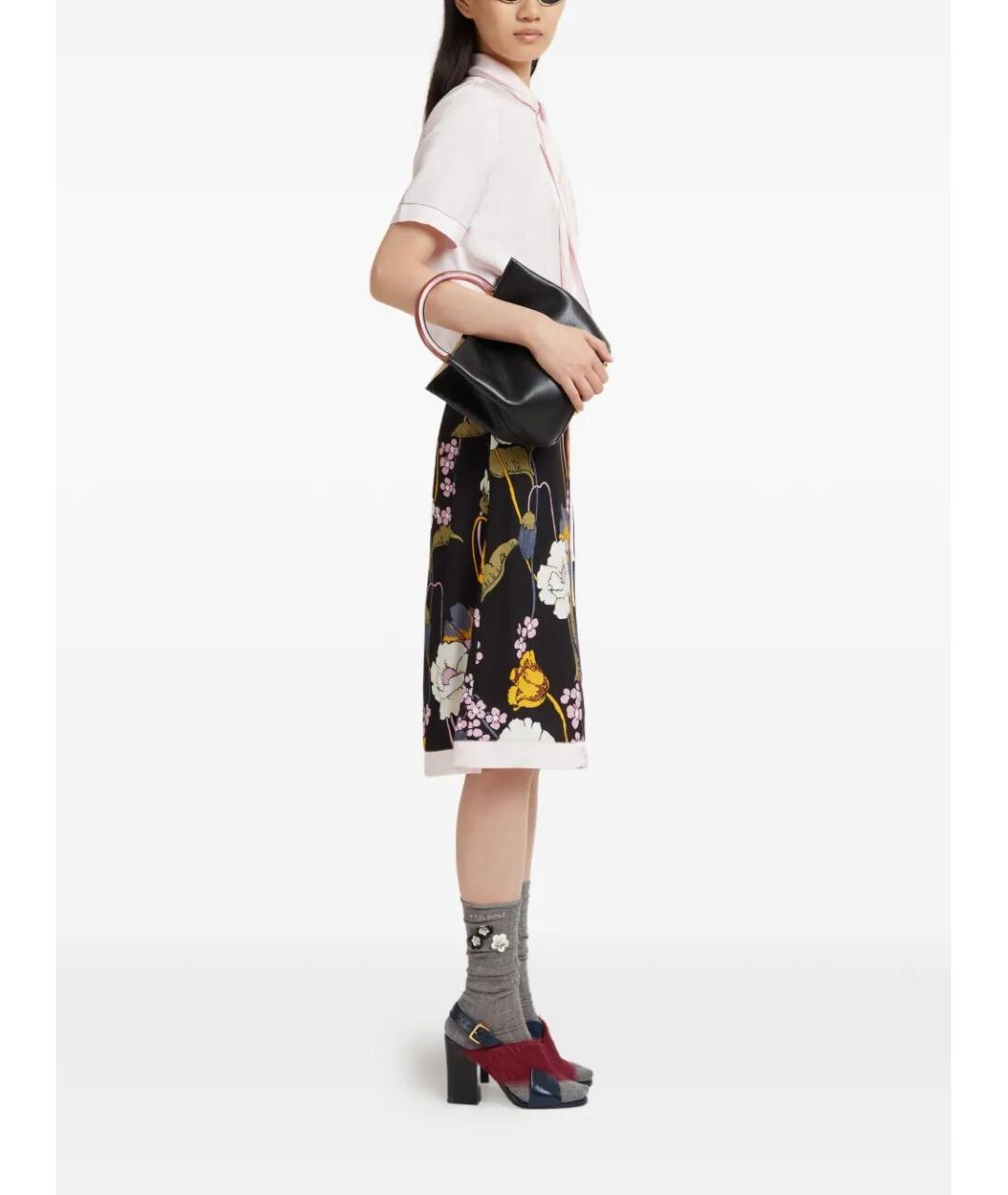 MARNI Черная вискозная юбка миди, фото 5