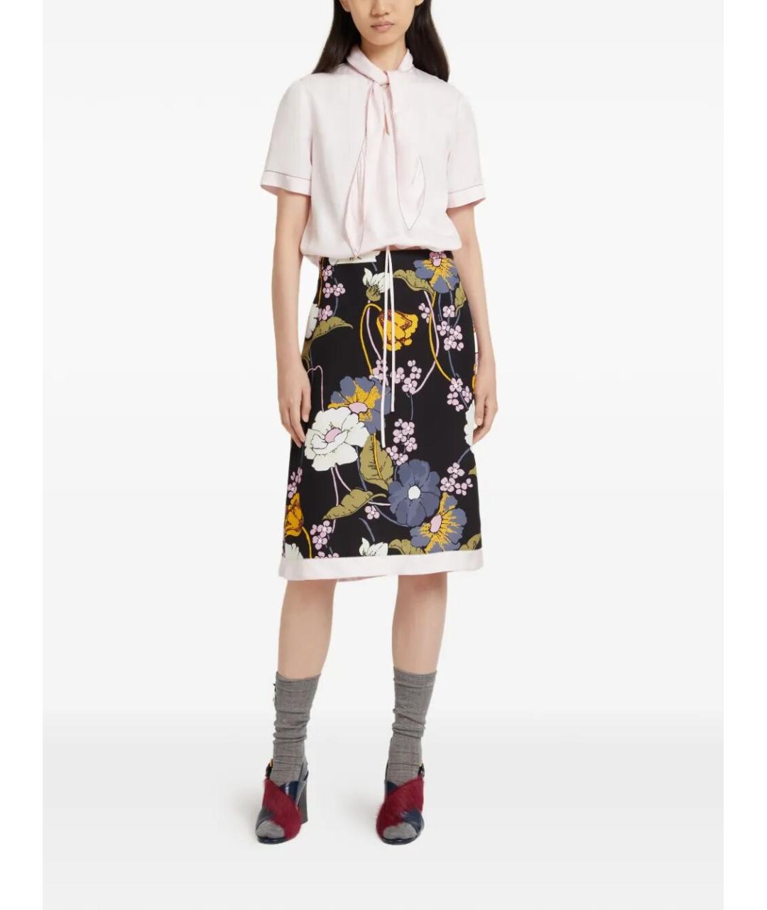 MARNI Черная вискозная юбка миди, фото 2