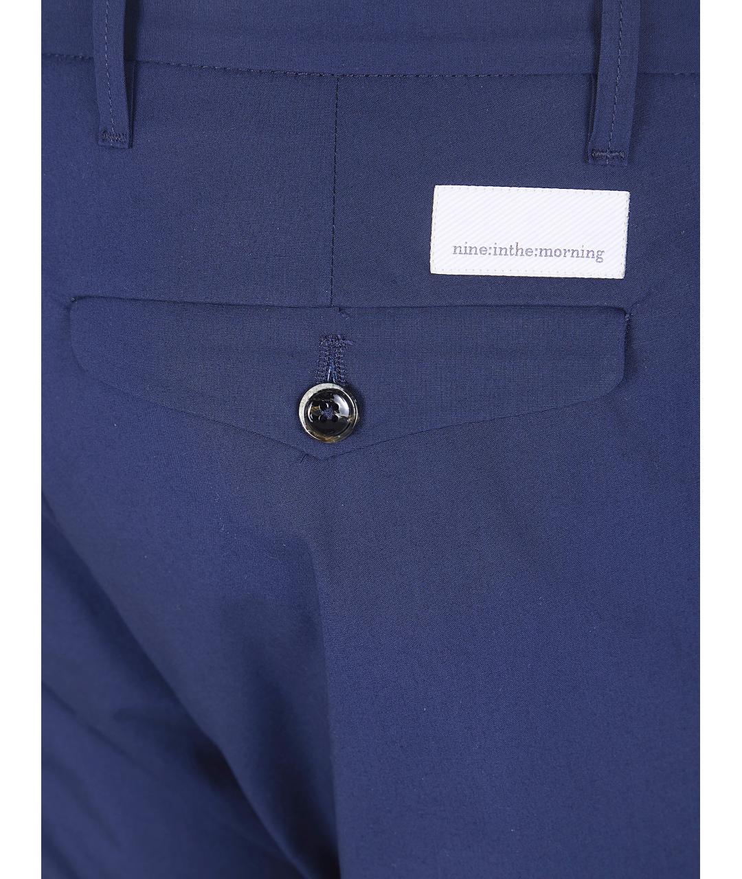 NINE IN THE MORNING Синие хлопковые повседневные брюки, фото 3