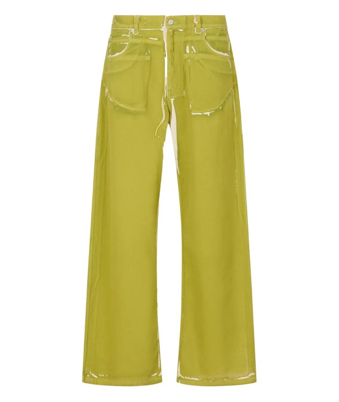 MARNI Зеленые хлопковые повседневные брюки, фото 1