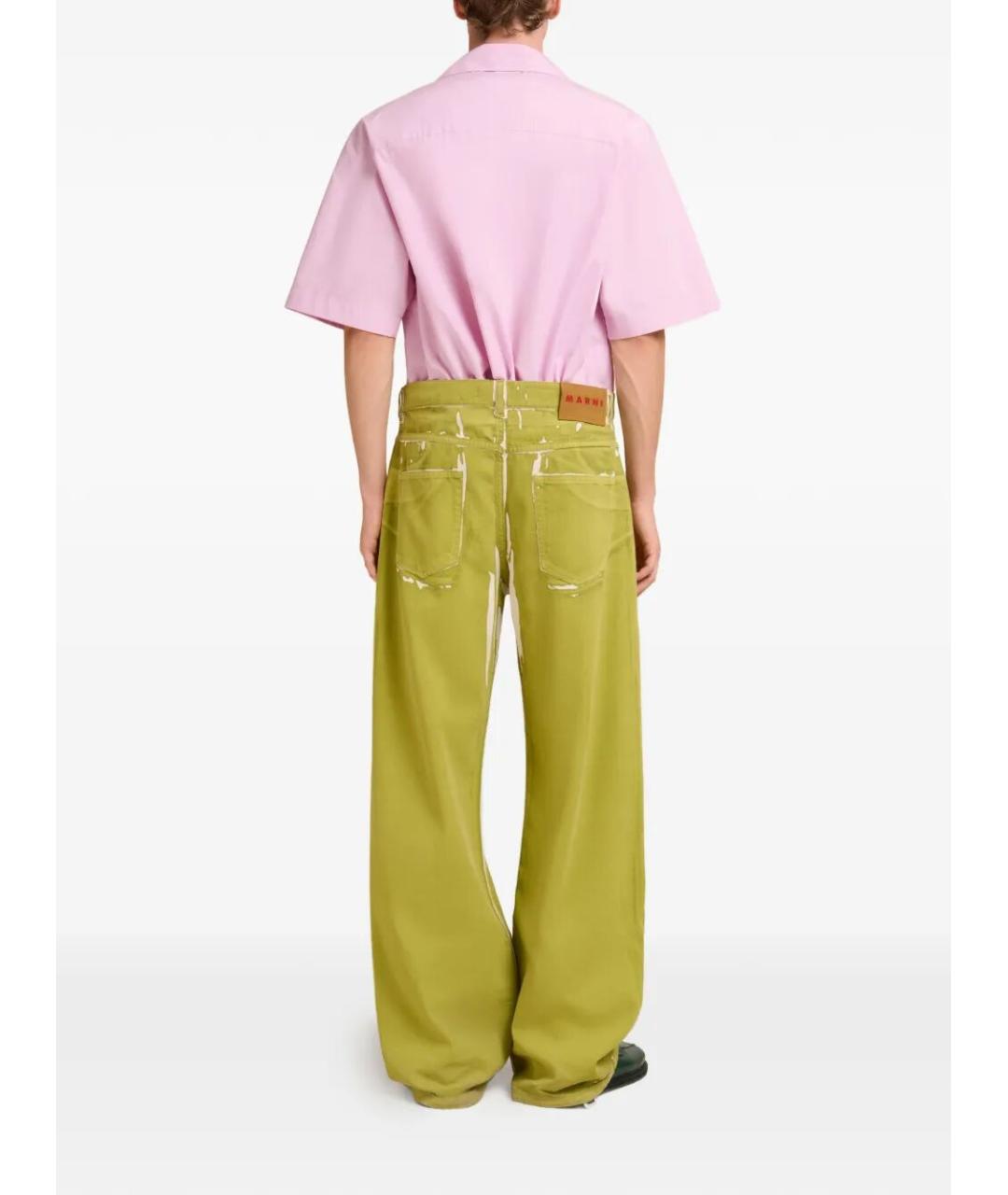 MARNI Зеленые хлопковые повседневные брюки, фото 5