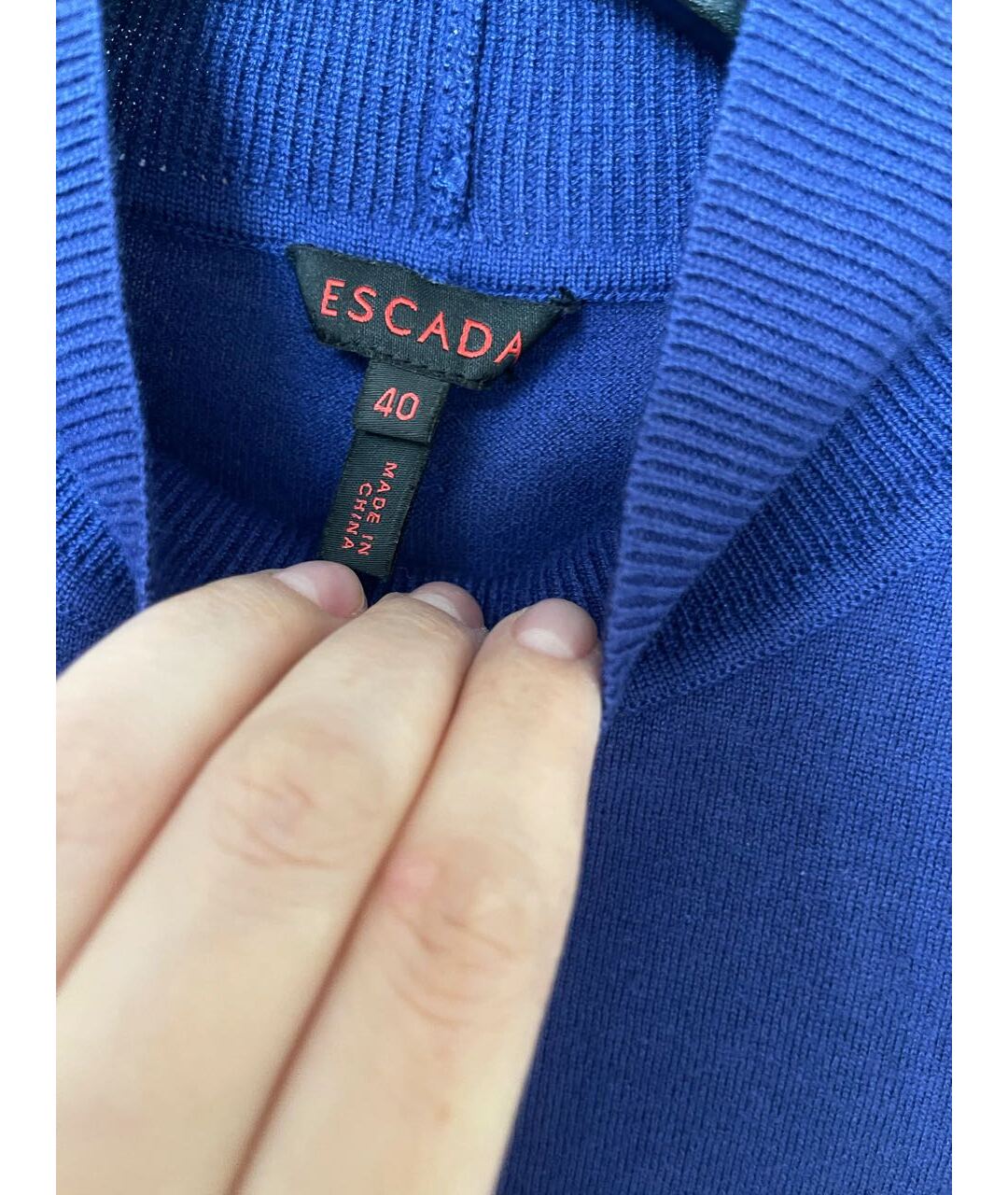 ESCADA Синий шерстяной джемпер / свитер, фото 4