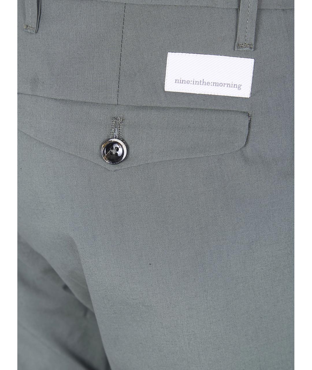 NINE IN THE MORNING Зеленые хлопковые повседневные брюки, фото 3