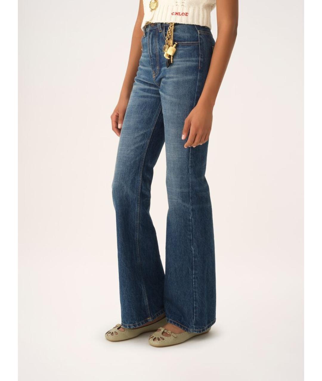 CHLOE Синие хлопковые джинсы клеш, фото 2