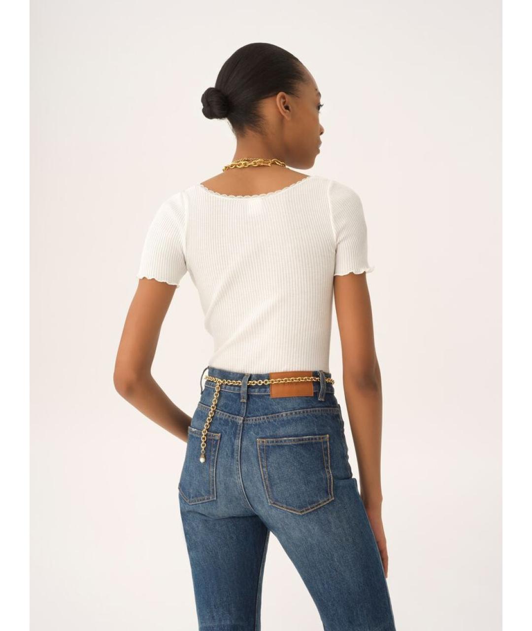 CHLOE Синие хлопковые джинсы клеш, фото 3