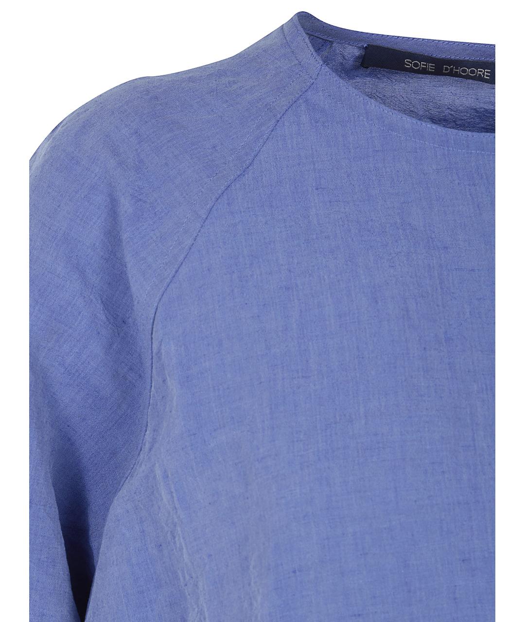 SOFIE D HOORE Синее хлопковое повседневное платье, фото 3