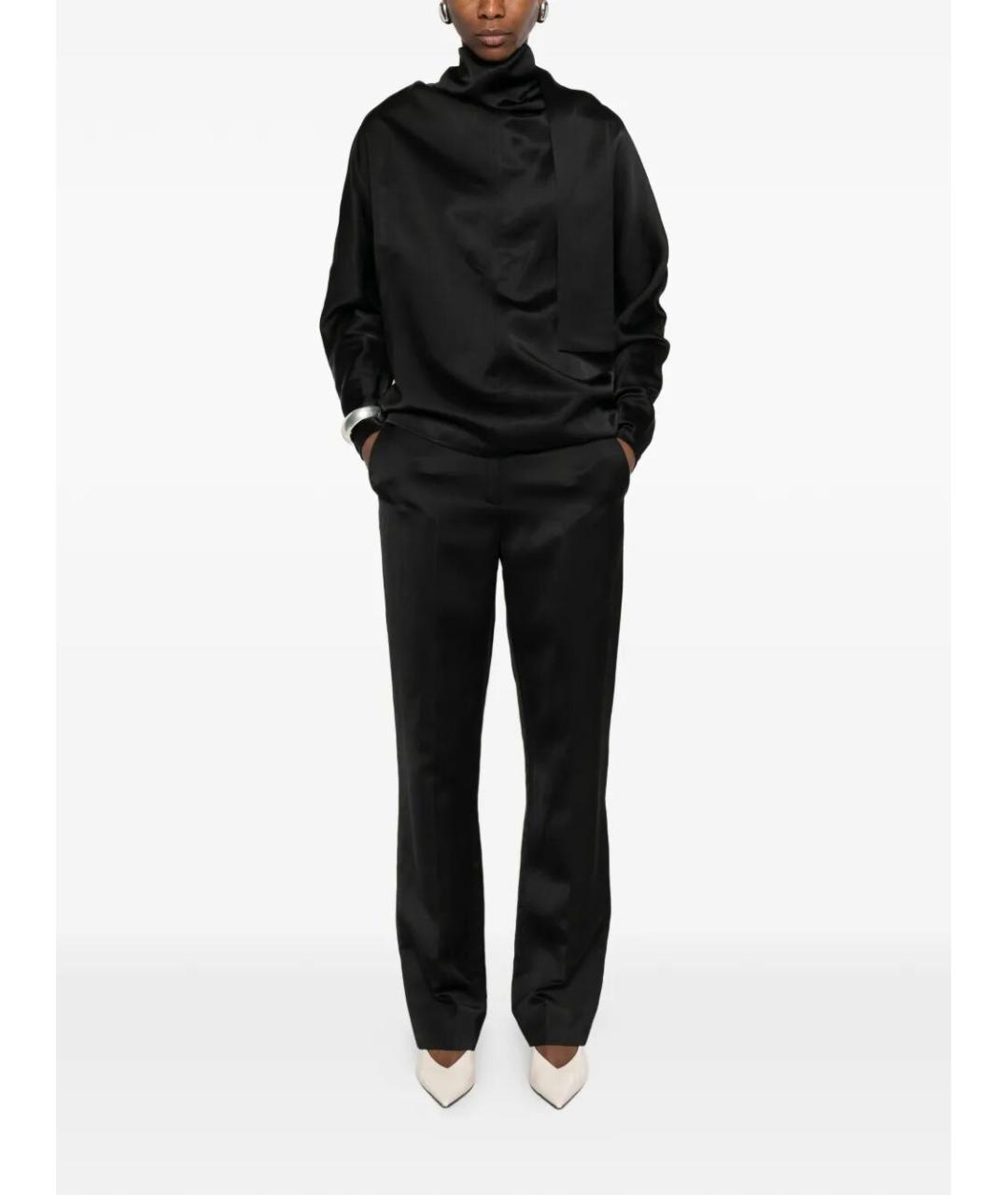 TOTEME Черная вискозная блузы, фото 4