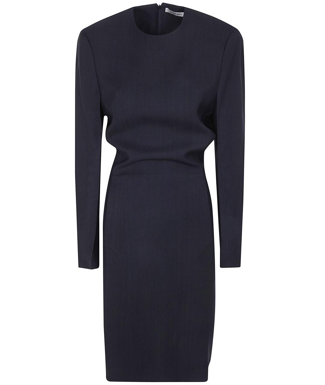 PHOEBE PHILO Черное шелковое повседневное платье, фото 1