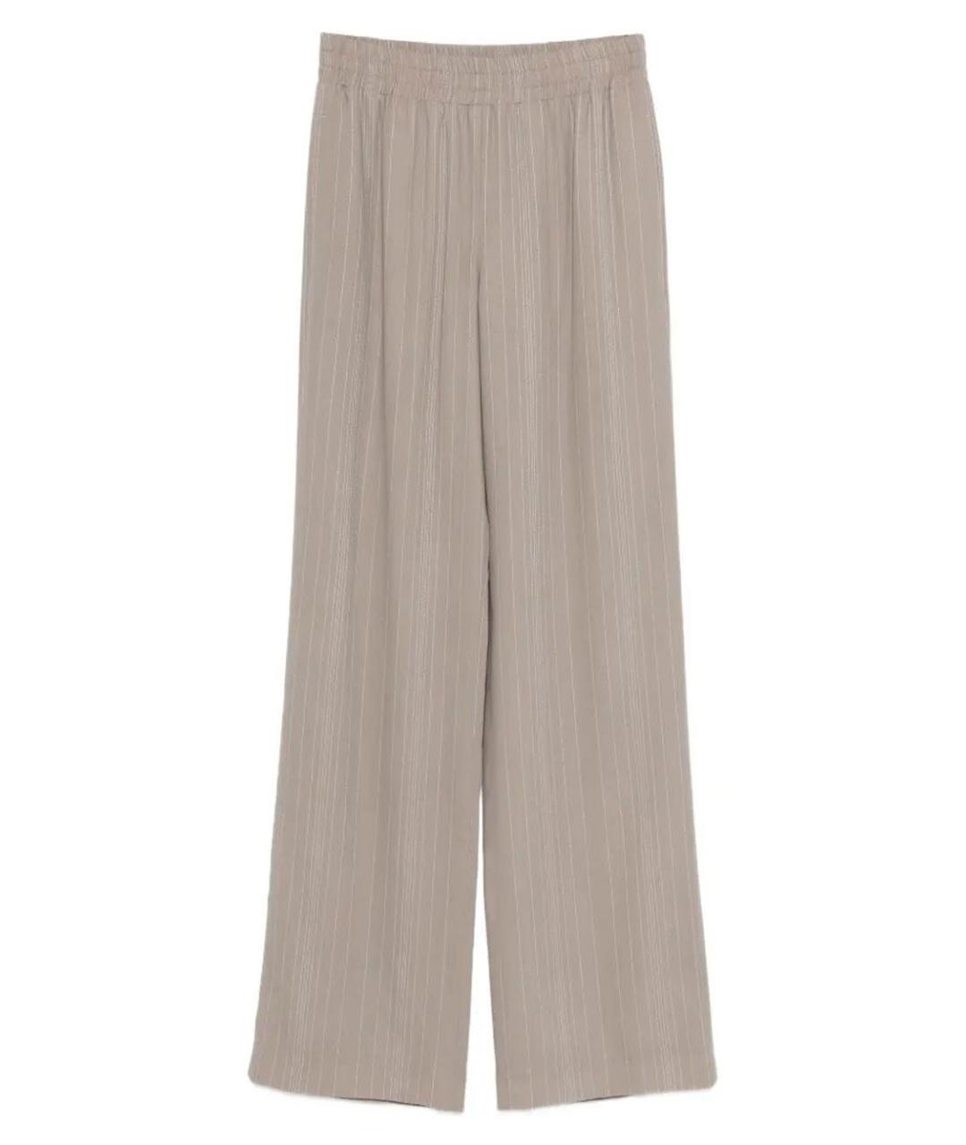 GOLDEN GOOSE DELUXE BRAND Бежевые шерстяные прямые брюки, фото 1