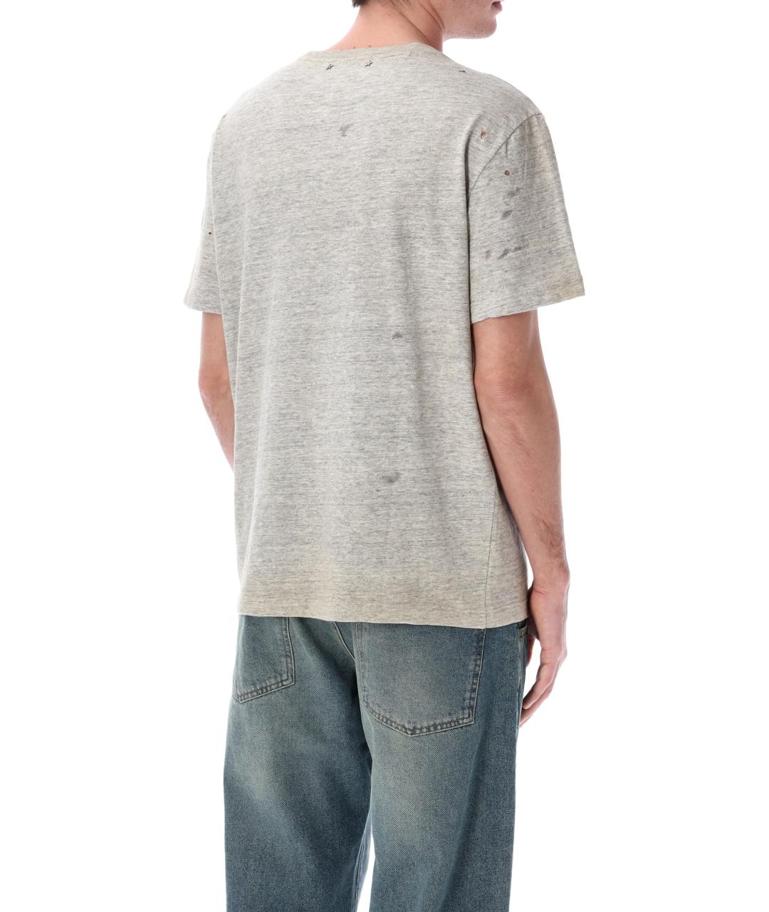 GOLDEN GOOSE DELUXE BRAND Серая хлопковая футболка, фото 2