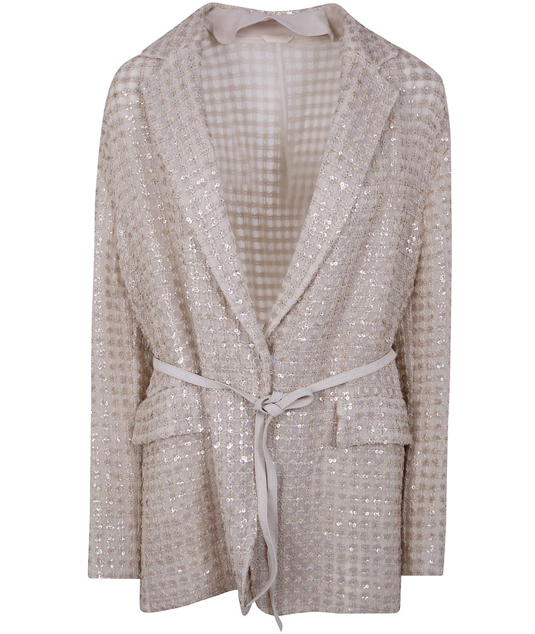 BRUNELLO CUCINELLI Бежевый шелковый жакет/пиджак, фото 1