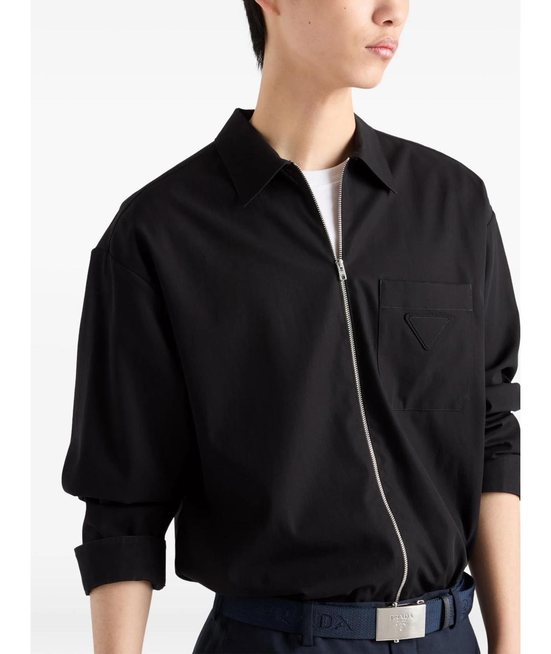 PRADA Черная хлопковая кэжуал рубашка, фото 5