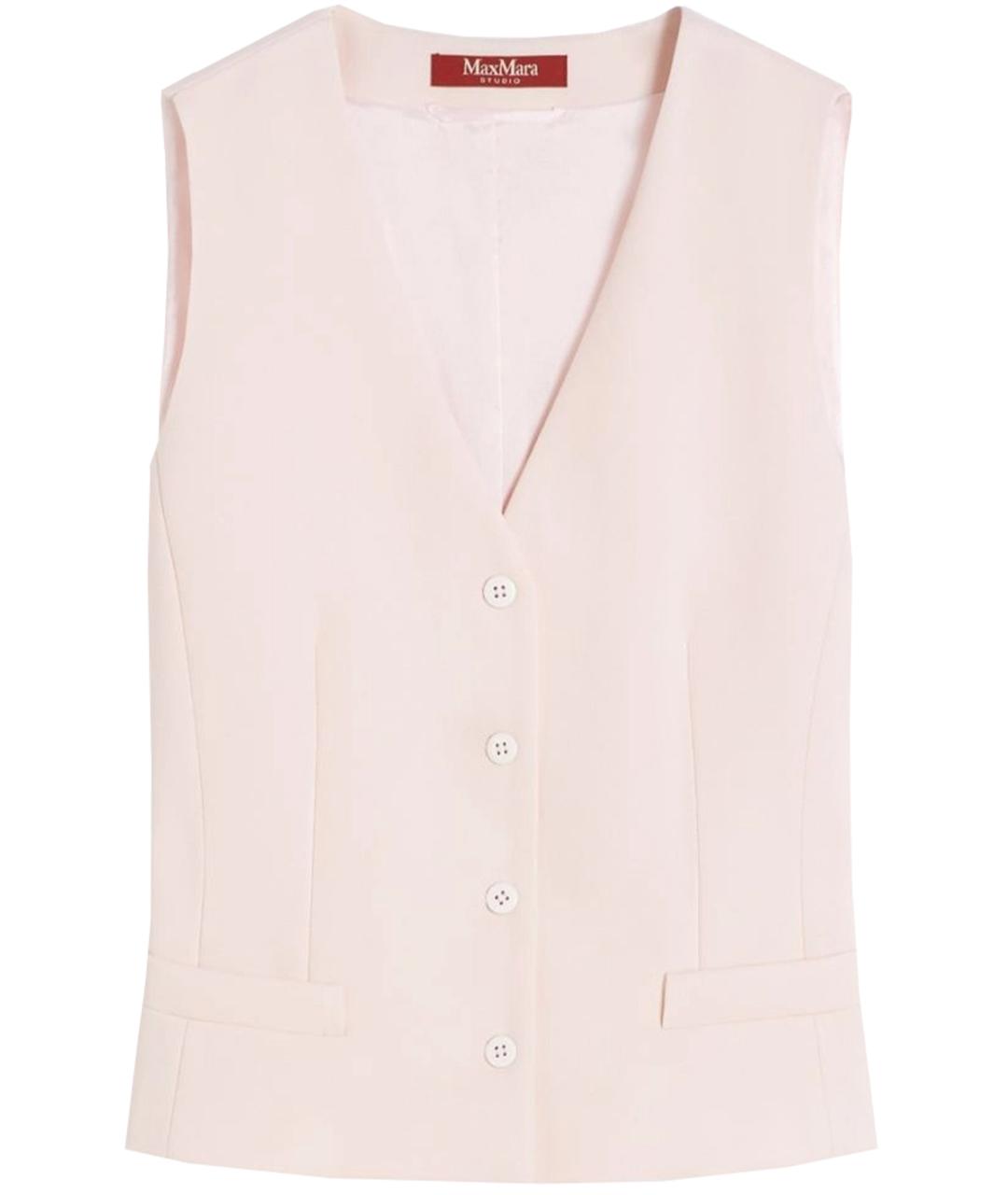 MAX MARA STUDIO Розовый шерстяной жилет, фото 1