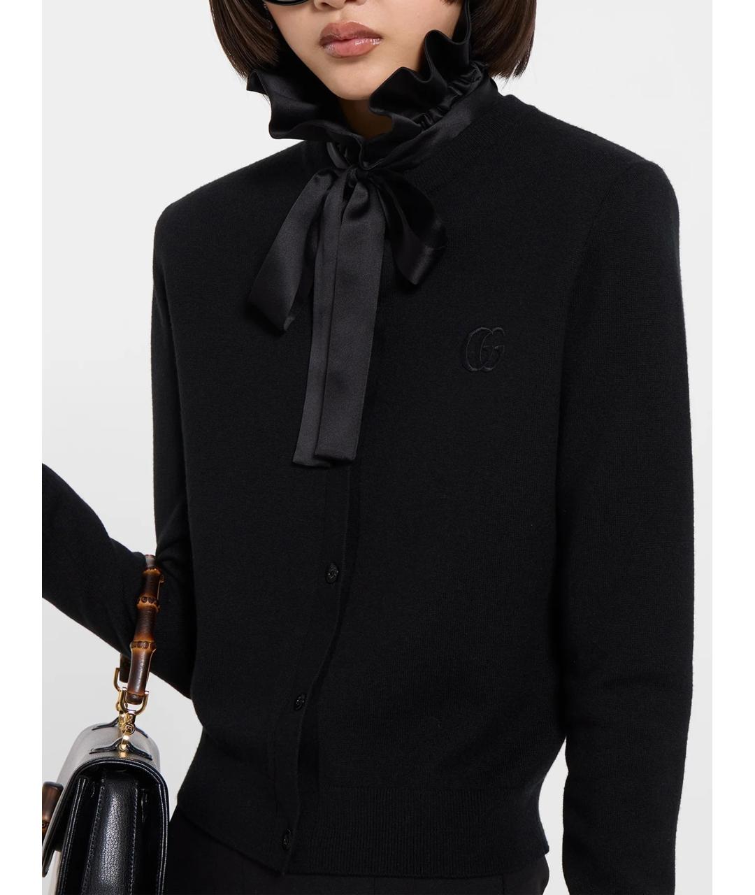 GUCCI Черный шерстяной кардиган, фото 3