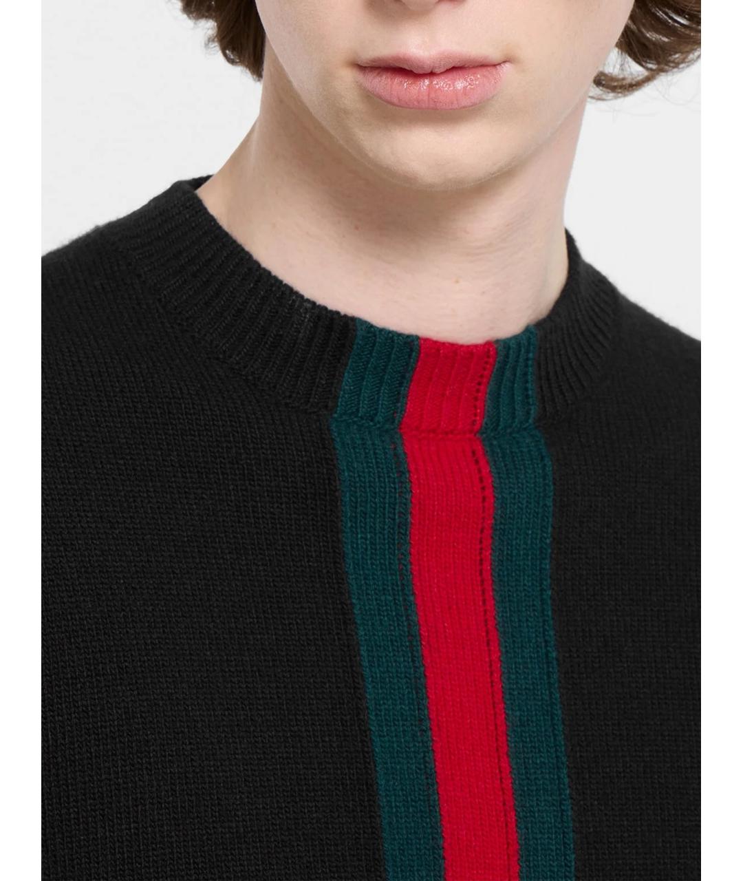 GUCCI Черный шерстяной джемпер / свитер, фото 3