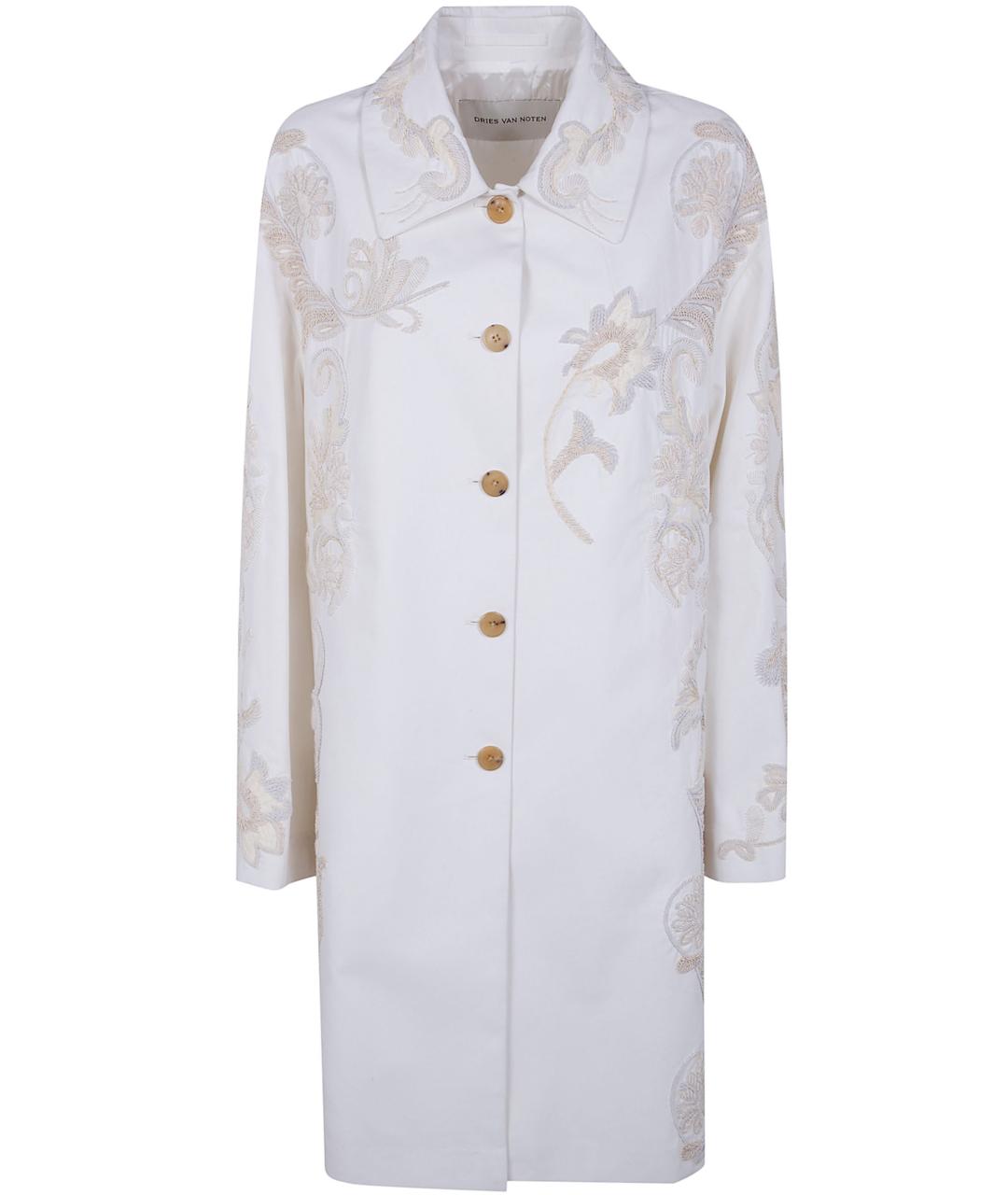 DRIES VAN NOTEN Белый хлопковый тренч/плащ, фото 1