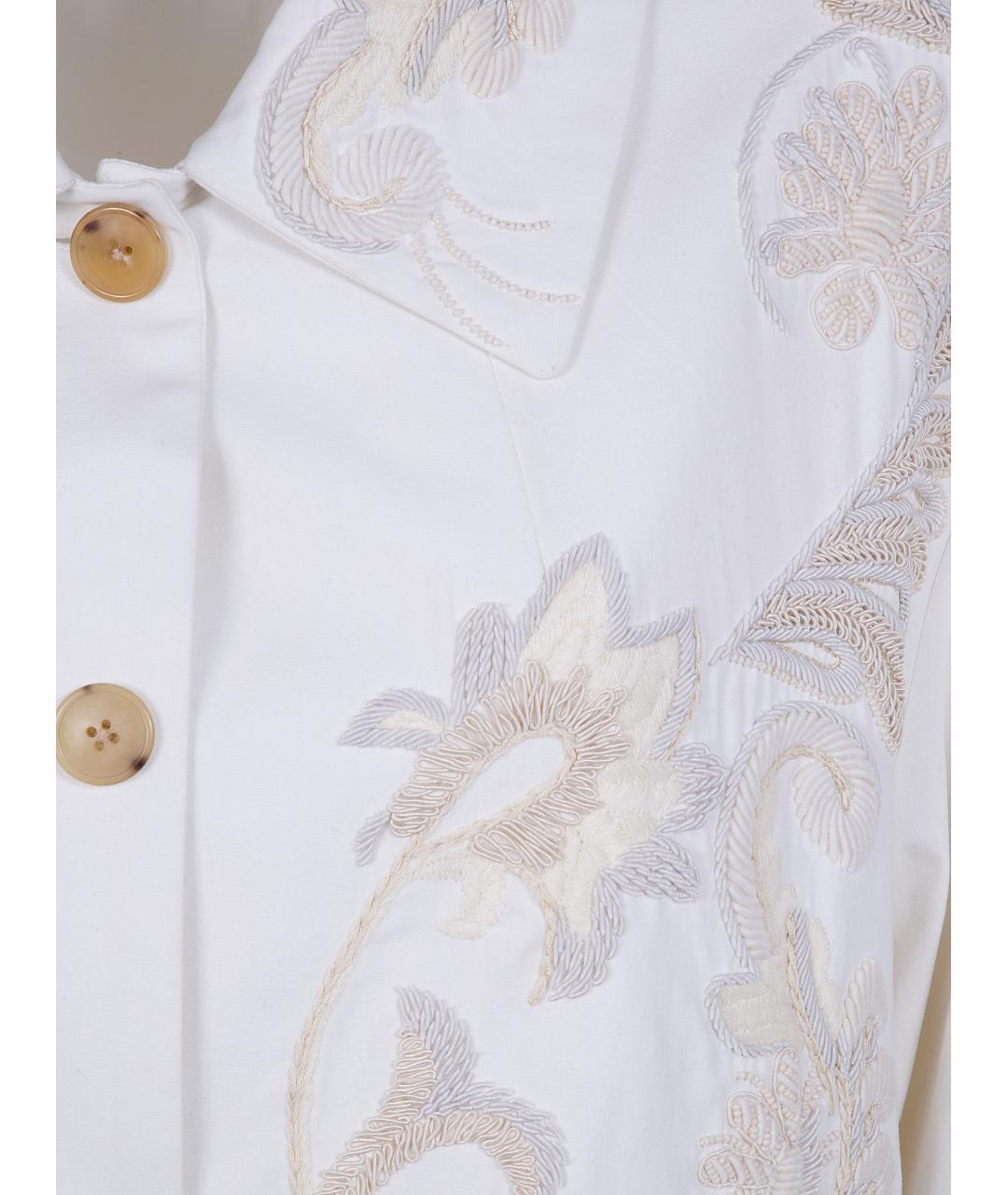 DRIES VAN NOTEN Белый хлопковый тренч/плащ, фото 3